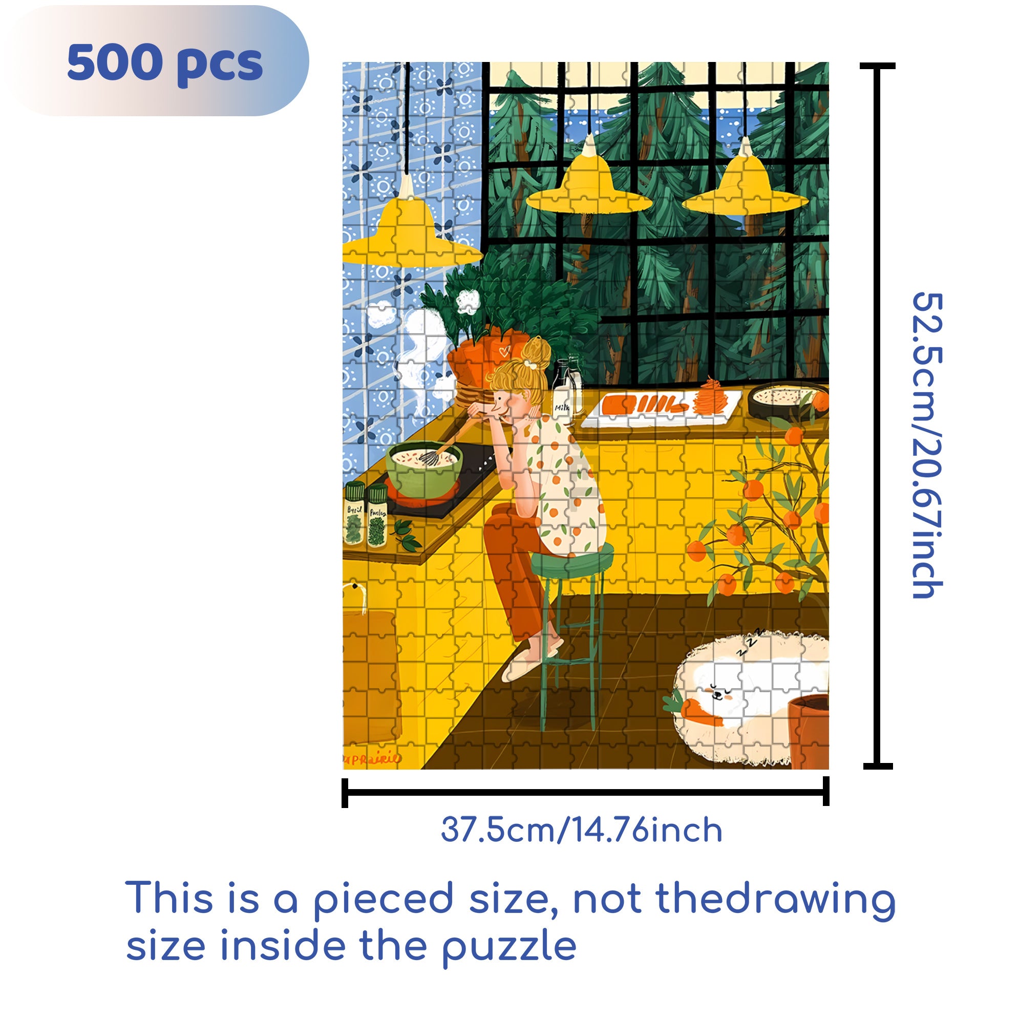 Cooking Mom 500pcs/1000pcs Jigsaw Puzzle, Scratch-Resistant, Interactive Family Game & Brain-Boosting DIY Decor, Perfect for Halloween, Christmas & New Year Gifts, Family Puzzle Game
