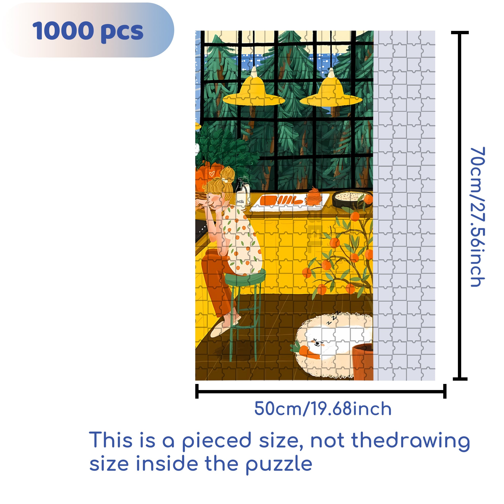 Cooking Mom 500pcs/1000pcs Jigsaw Puzzle, Scratch-Resistant, Interactive Family Game & Brain-Boosting DIY Decor, Perfect for Halloween, Christmas & New Year Gifts, Family Puzzle Game