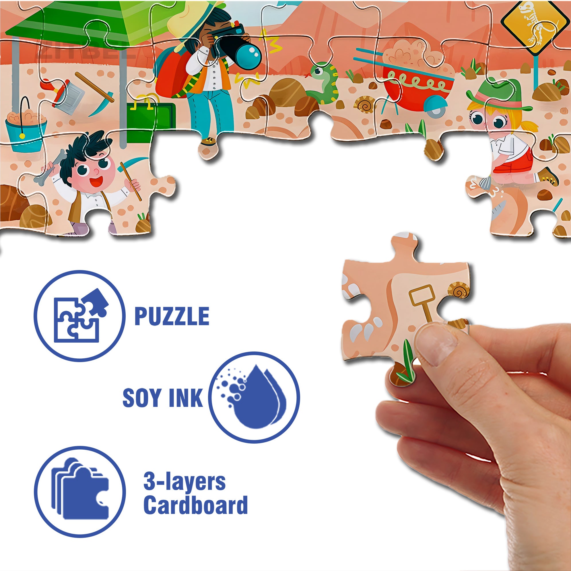 Dinosaur Fossil 500pcs/1000pcs Jigsaw Puzzle, Scratch-Resistant, Interactive Family Game & Brain-Boosting DIY Decor, Perfect for Halloween, Christmas & New Year Gifts, Family Puzzle Game