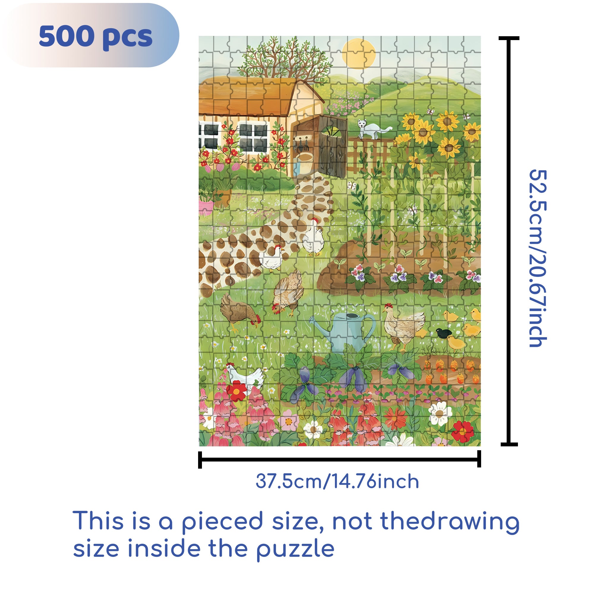 Farmhouse 500pcs/1000pcs Jigsaw Puzzle, Scratch-Resistant, Interactive Family Game & Brain-Boosting DIY Decor, Perfect for Halloween, Christmas & New Year Gifts, Family Puzzle Game