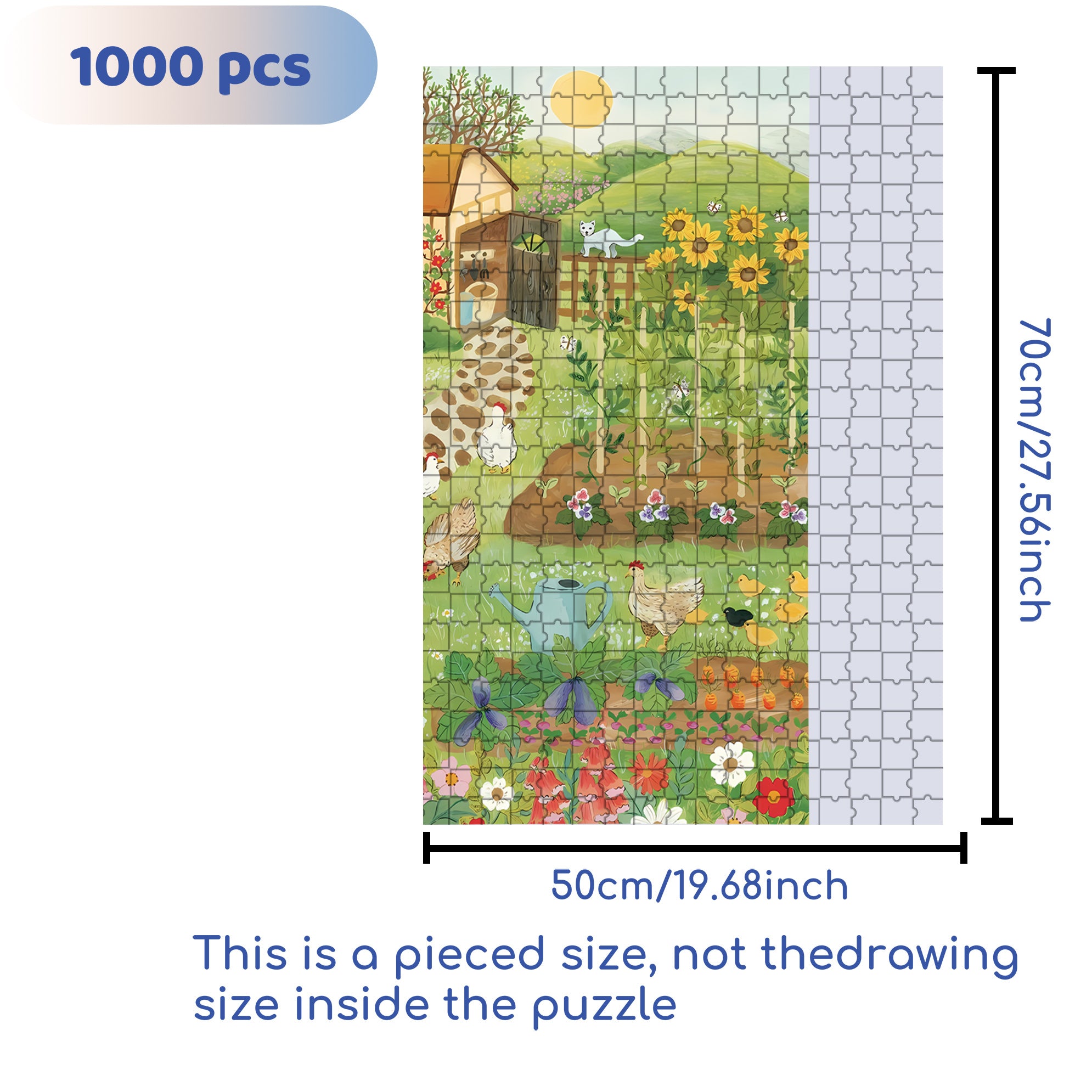 Farmhouse 500pcs/1000pcs Jigsaw Puzzle, Scratch-Resistant, Interactive Family Game & Brain-Boosting DIY Decor, Perfect for Halloween, Christmas & New Year Gifts, Family Puzzle Game