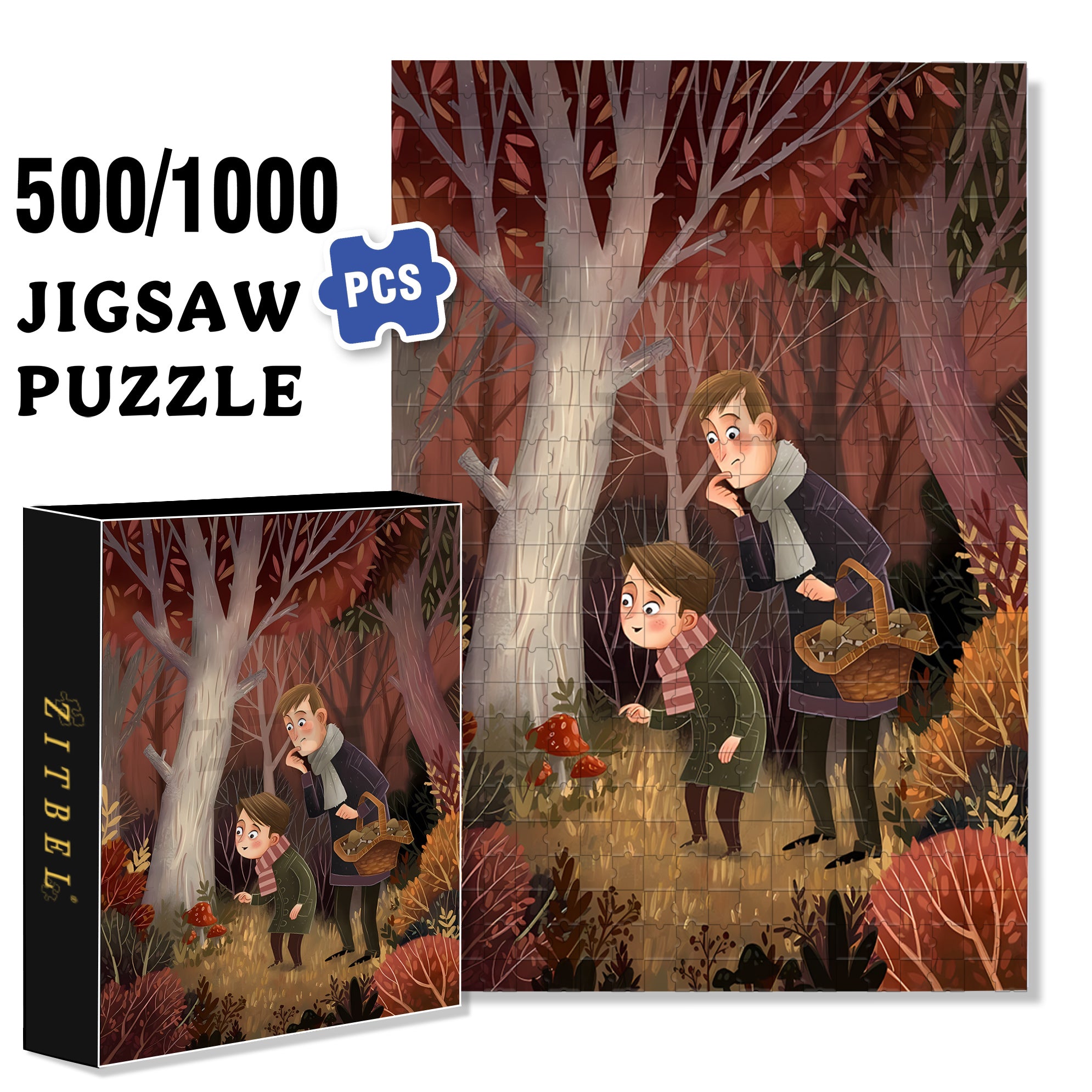 Field Gathering 500pcs/1000pcs Jigsaw Puzzle, Scratch-Resistant, Interactive Family Game & Brain-Boosting DIY Decor, Perfect for Halloween, Christmas & New Year Gifts, Family Puzzle Game