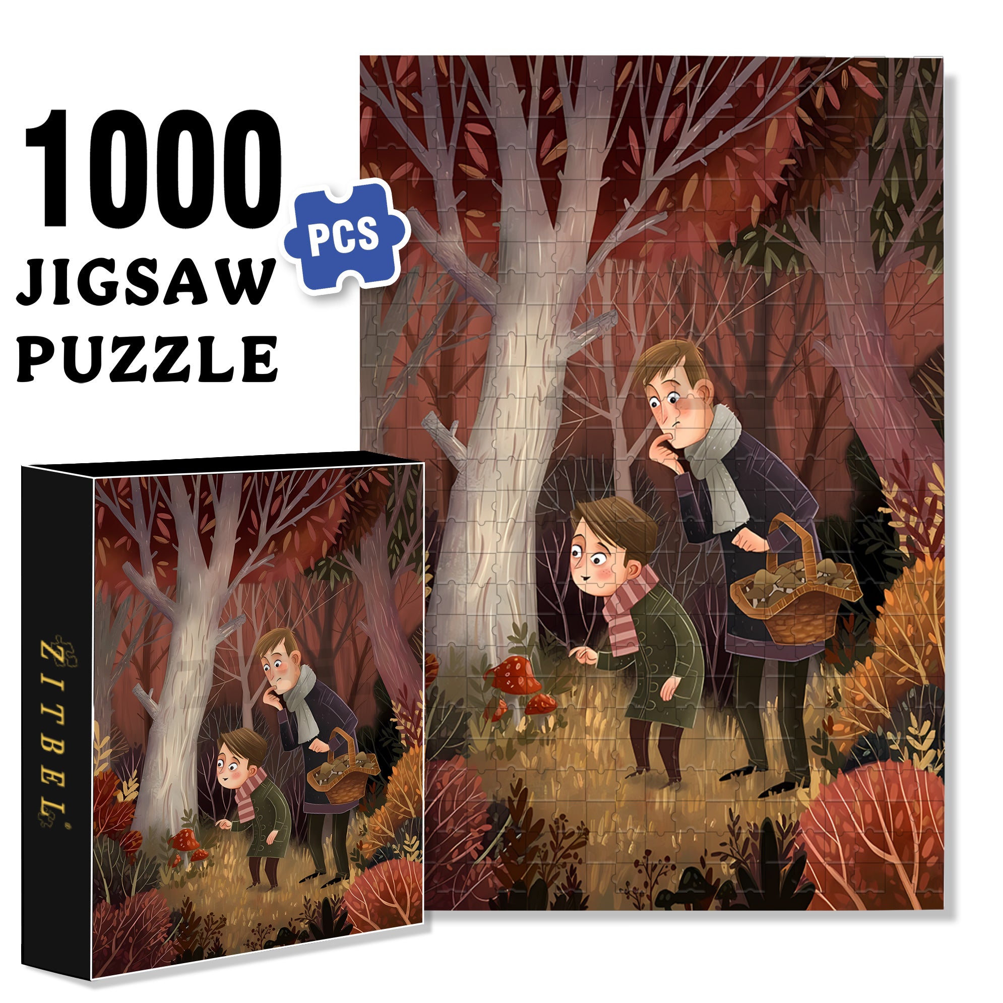 Field Gathering 500pcs/1000pcs Jigsaw Puzzle, Scratch-Resistant, Interactive Family Game & Brain-Boosting DIY Decor, Perfect for Halloween, Christmas & New Year Gifts, Family Puzzle Game