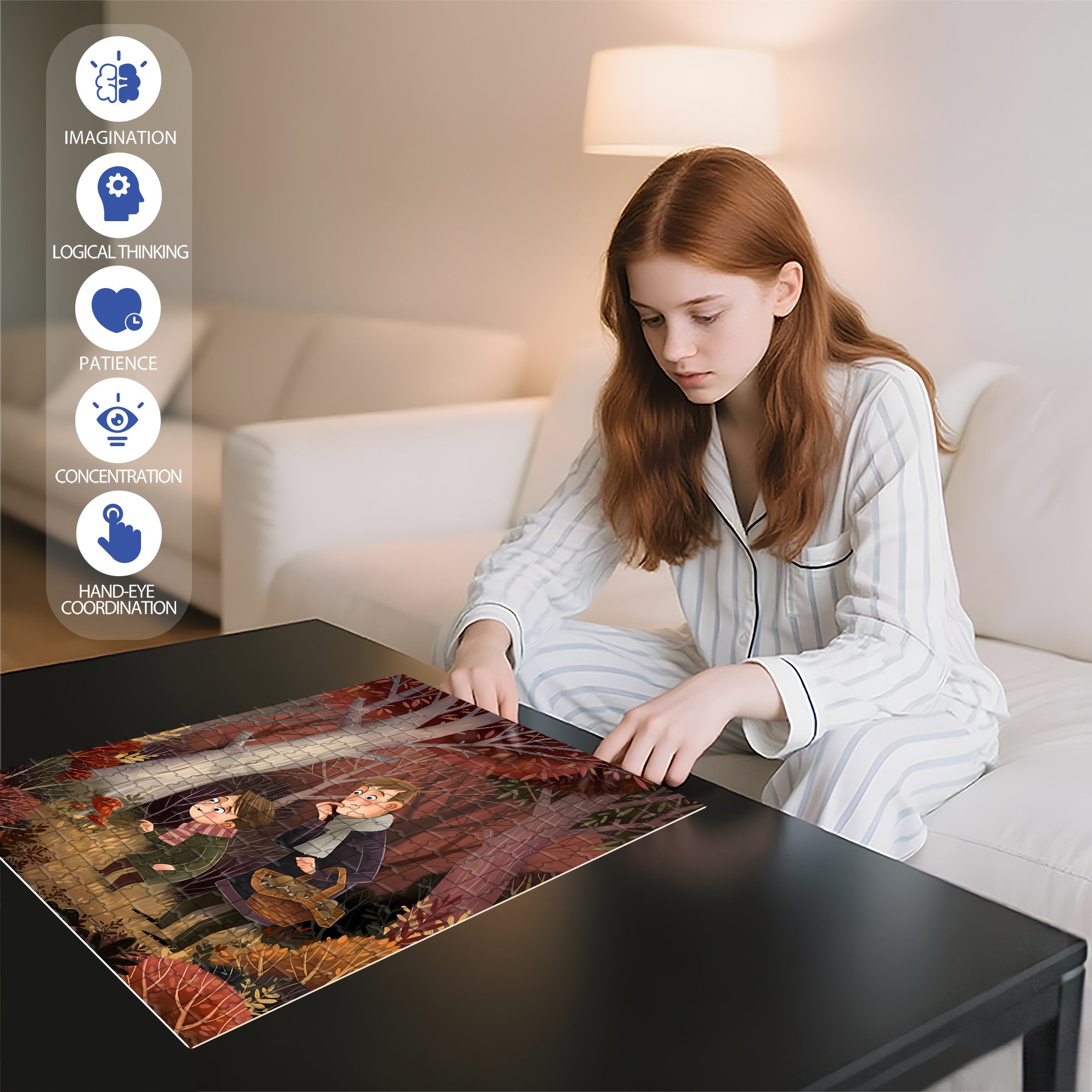 Field Gathering 500pcs/1000pcs Jigsaw Puzzle, Scratch-Resistant, Interactive Family Game & Brain-Boosting DIY Decor, Perfect for Halloween, Christmas & New Year Gifts, Family Puzzle Game