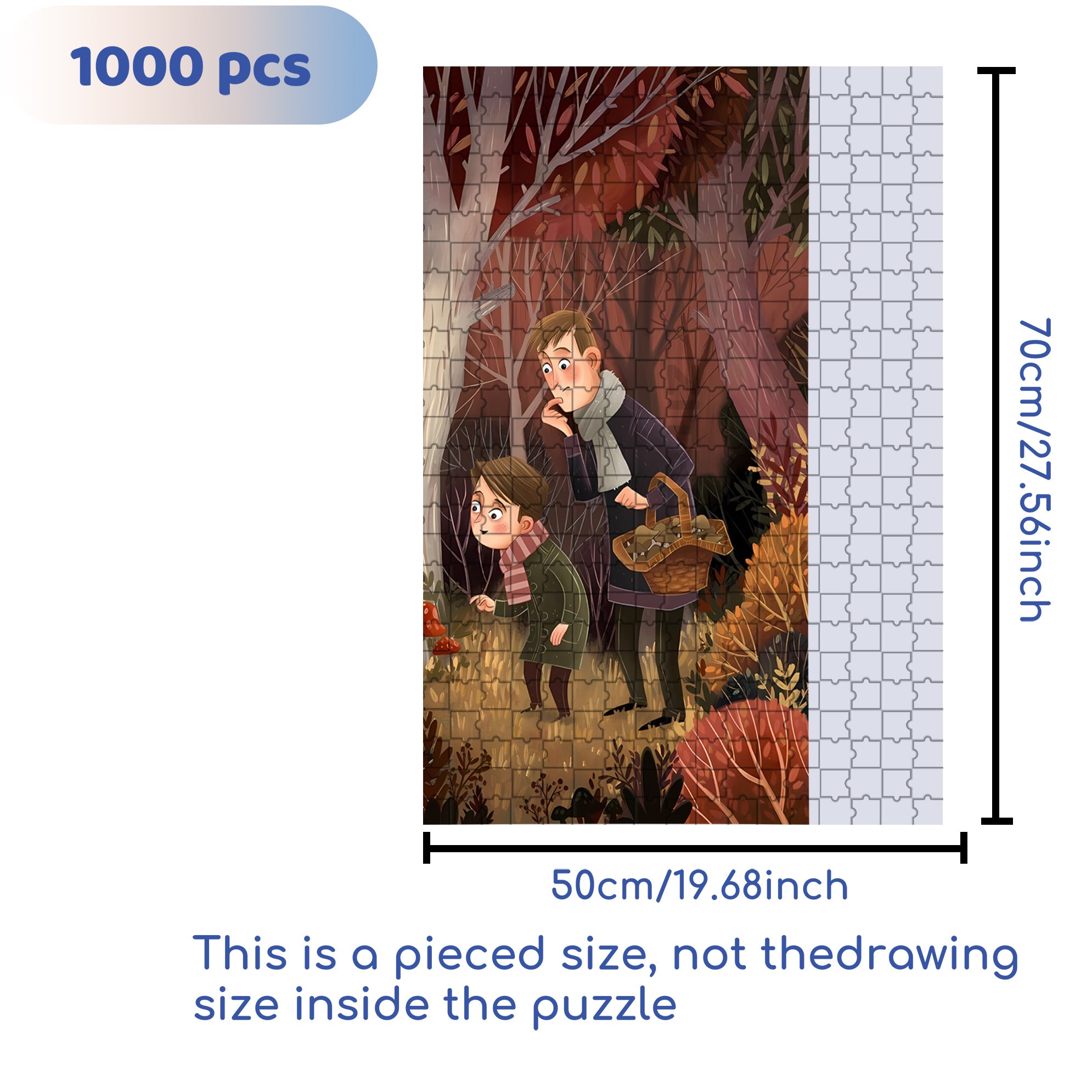 Field Gathering 500pcs/1000pcs Jigsaw Puzzle, Scratch-Resistant, Interactive Family Game & Brain-Boosting DIY Decor, Perfect for Halloween, Christmas & New Year Gifts, Family Puzzle Game