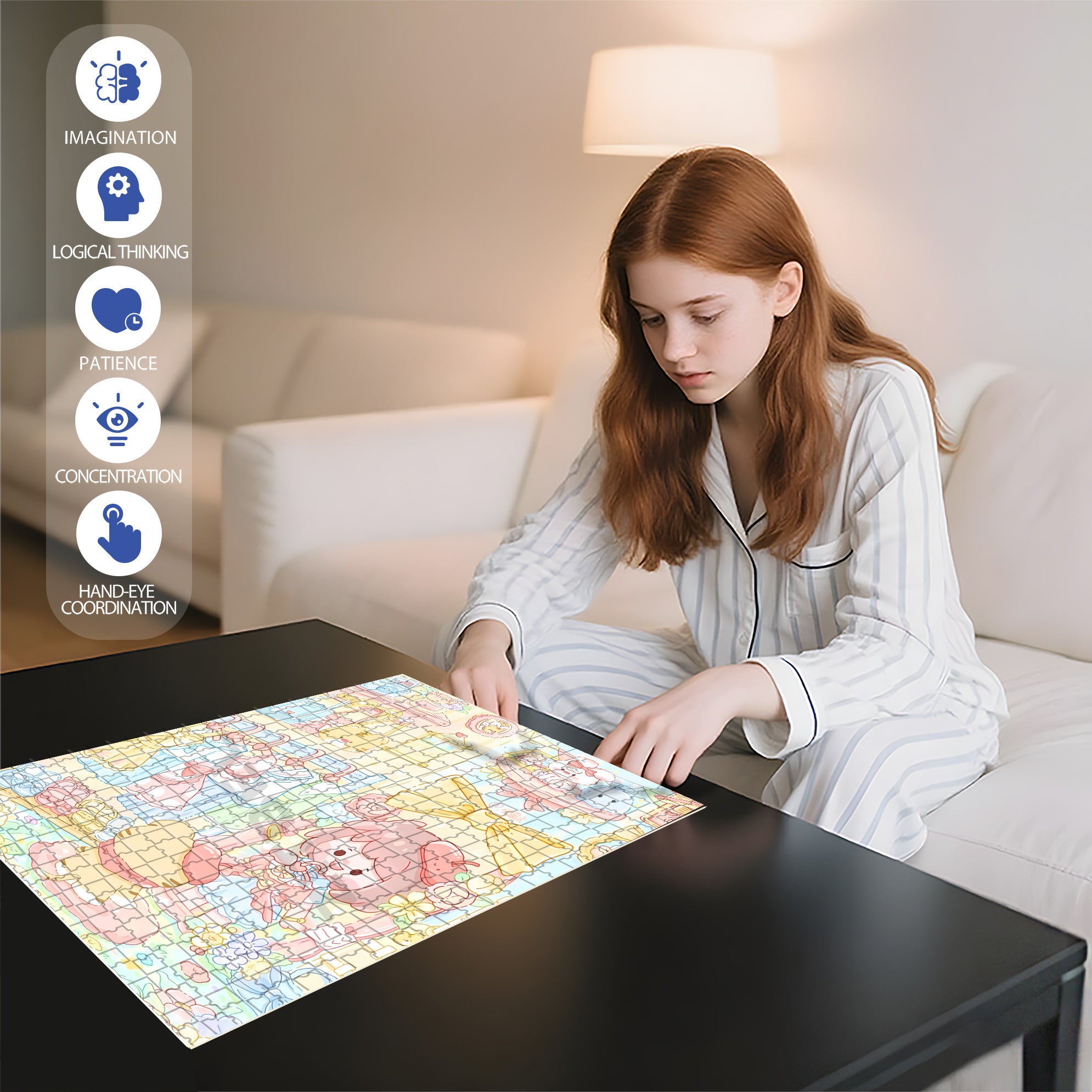Fitting Room 500pcs/1000pcs Jigsaw Puzzle, Scratch-Resistant, Interactive Family Game & Brain-Boosting DIY Decor, Perfect for Halloween, Christmas & New Year Gifts, Family Puzzle Game