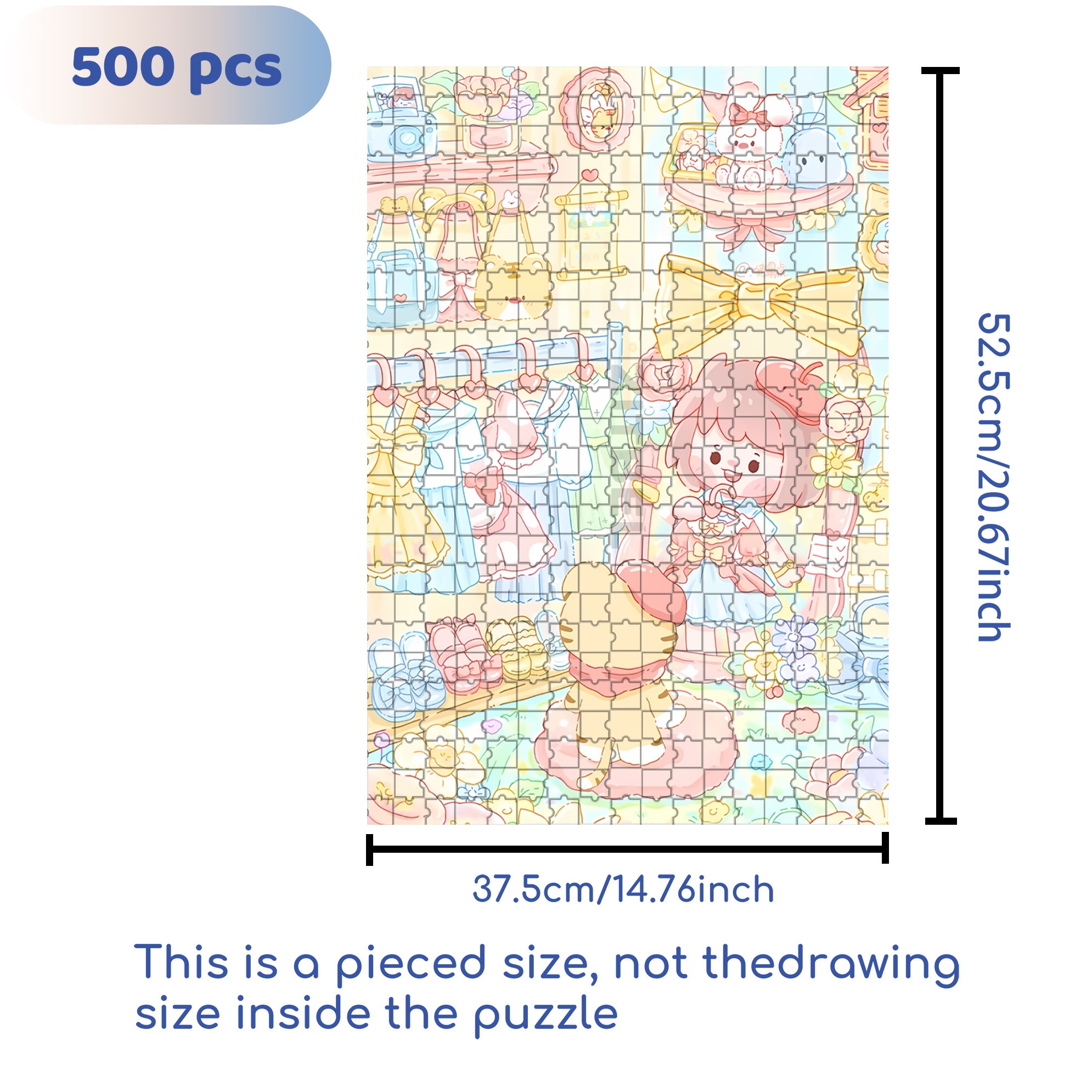 Fitting Room 500pcs/1000pcs Jigsaw Puzzle, Scratch-Resistant, Interactive Family Game & Brain-Boosting DIY Decor, Perfect for Halloween, Christmas & New Year Gifts, Family Puzzle Game