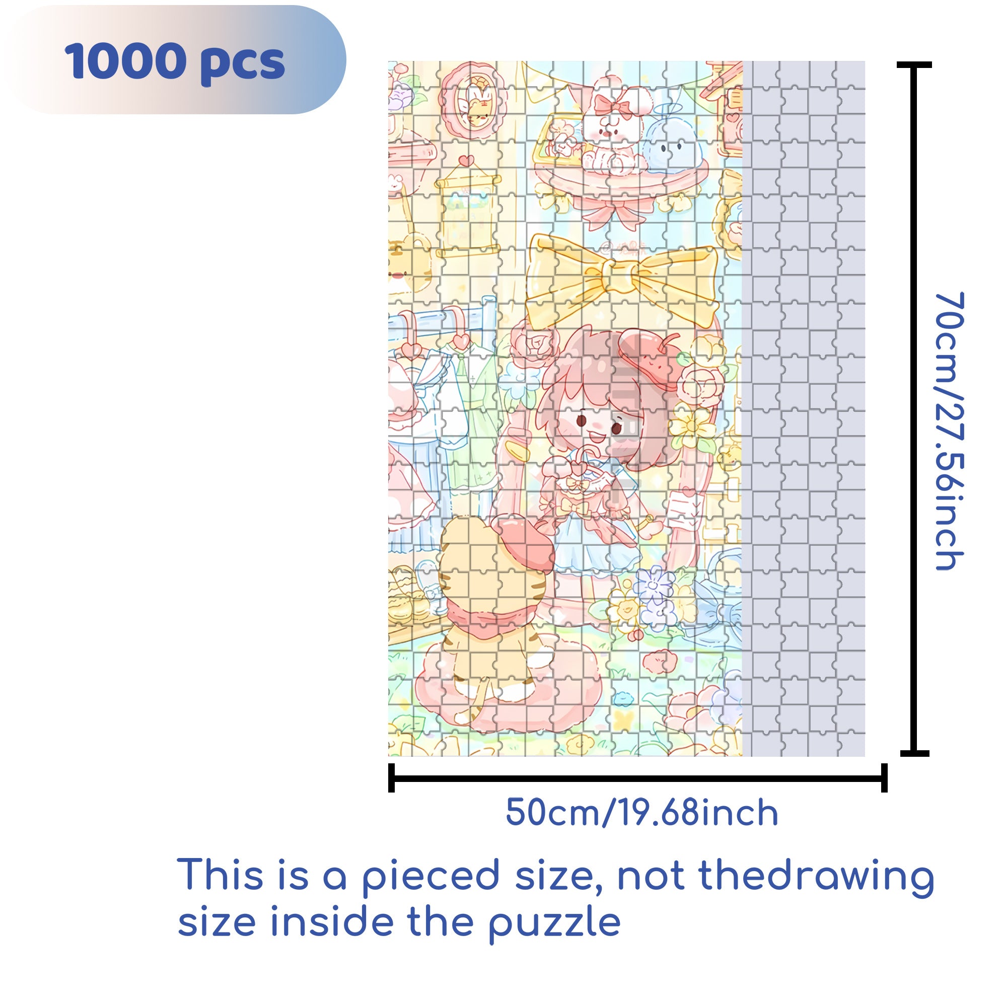 Fitting Room 500pcs/1000pcs Jigsaw Puzzle, Scratch-Resistant, Interactive Family Game & Brain-Boosting DIY Decor, Perfect for Halloween, Christmas & New Year Gifts, Family Puzzle Game