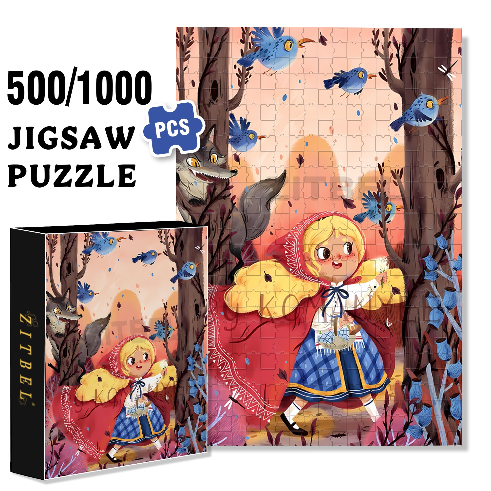Forest Maiden 500pcs/1000pcs Jigsaw Puzzle, Scratch-Resistant, Interactive Family Game & Brain-Boosting DIY Decor, Perfect for Halloween, Christmas & New Year Gifts, Family Puzzle Game