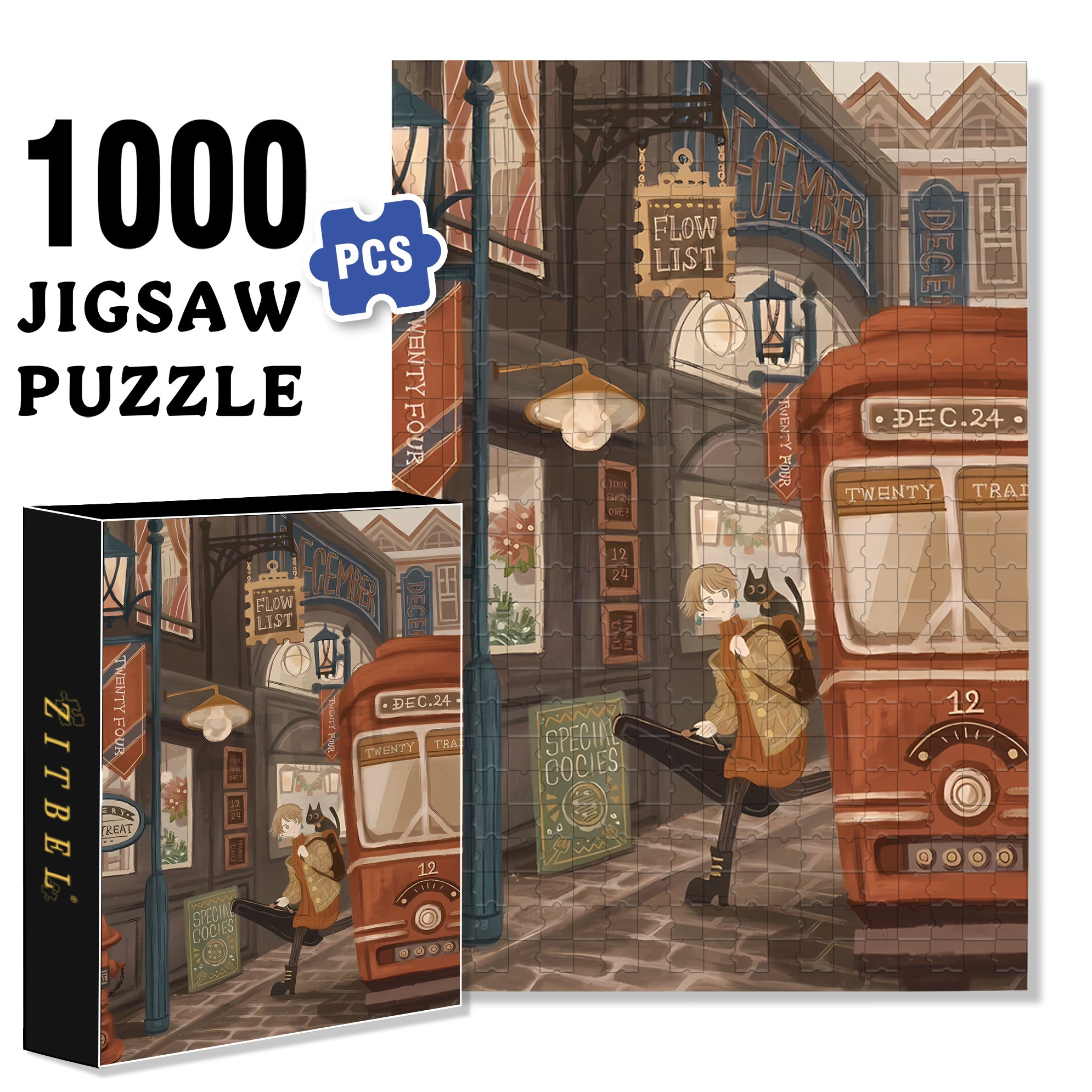Get Off 500pcs/1000pcs Jigsaw Puzzle, Scratch-Resistant, Interactive Family Game & Brain-Boosting DIY Decor, Perfect for Halloween, Christmas & New Year Gifts, Family Puzzle Game