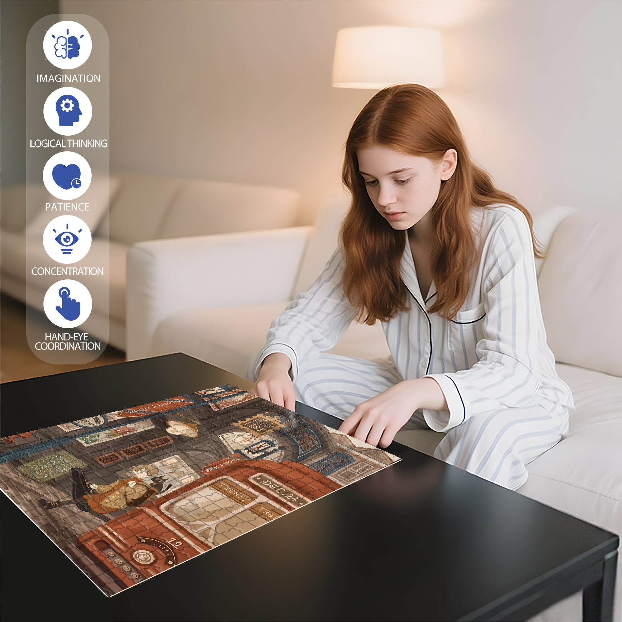 Get Off 500pcs/1000pcs Jigsaw Puzzle, Scratch-Resistant, Interactive Family Game & Brain-Boosting DIY Decor, Perfect for Halloween, Christmas & New Year Gifts, Family Puzzle Game