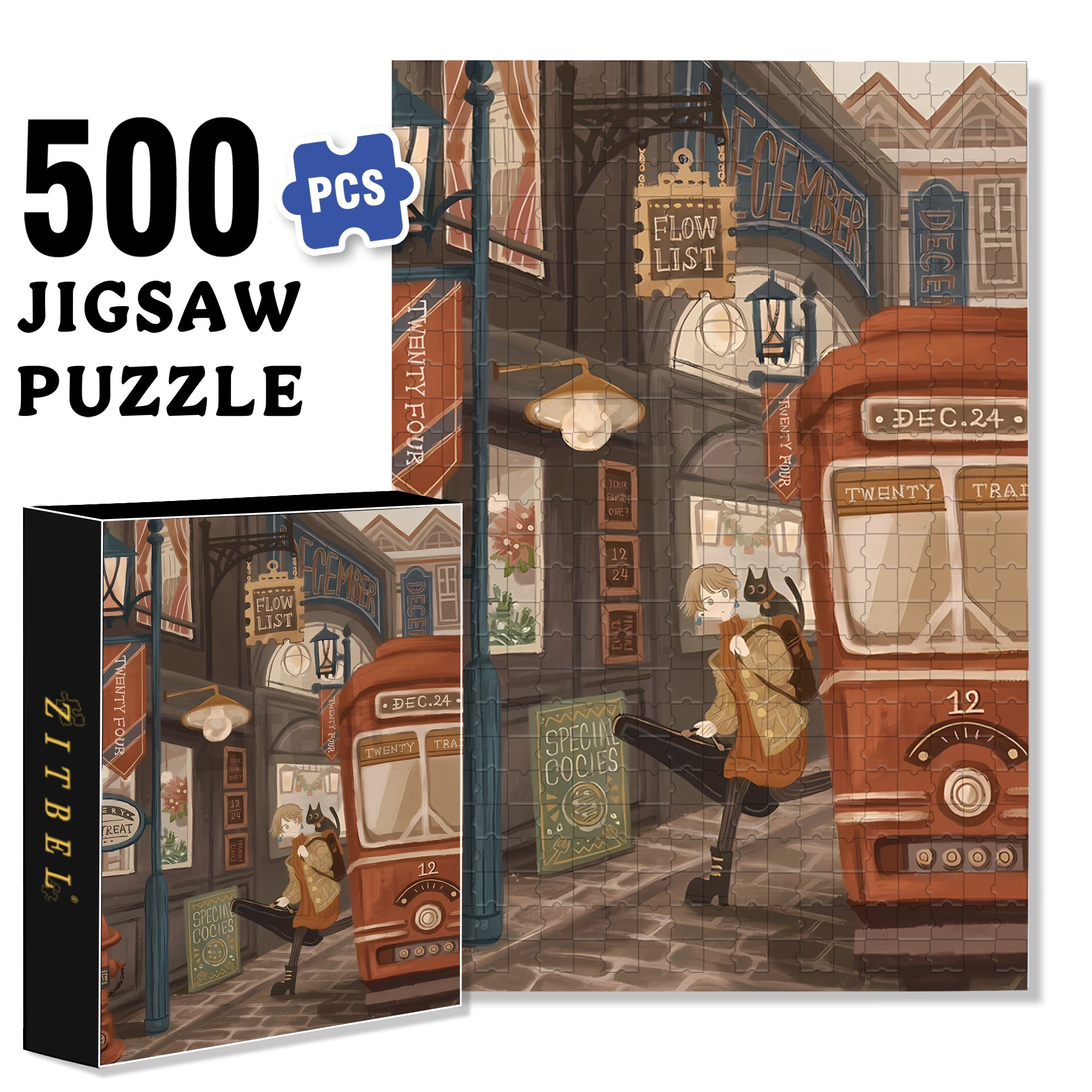 Get Off 500pcs/1000pcs Jigsaw Puzzle, Scratch-Resistant, Interactive Family Game & Brain-Boosting DIY Decor, Perfect for Halloween, Christmas & New Year Gifts, Family Puzzle Game