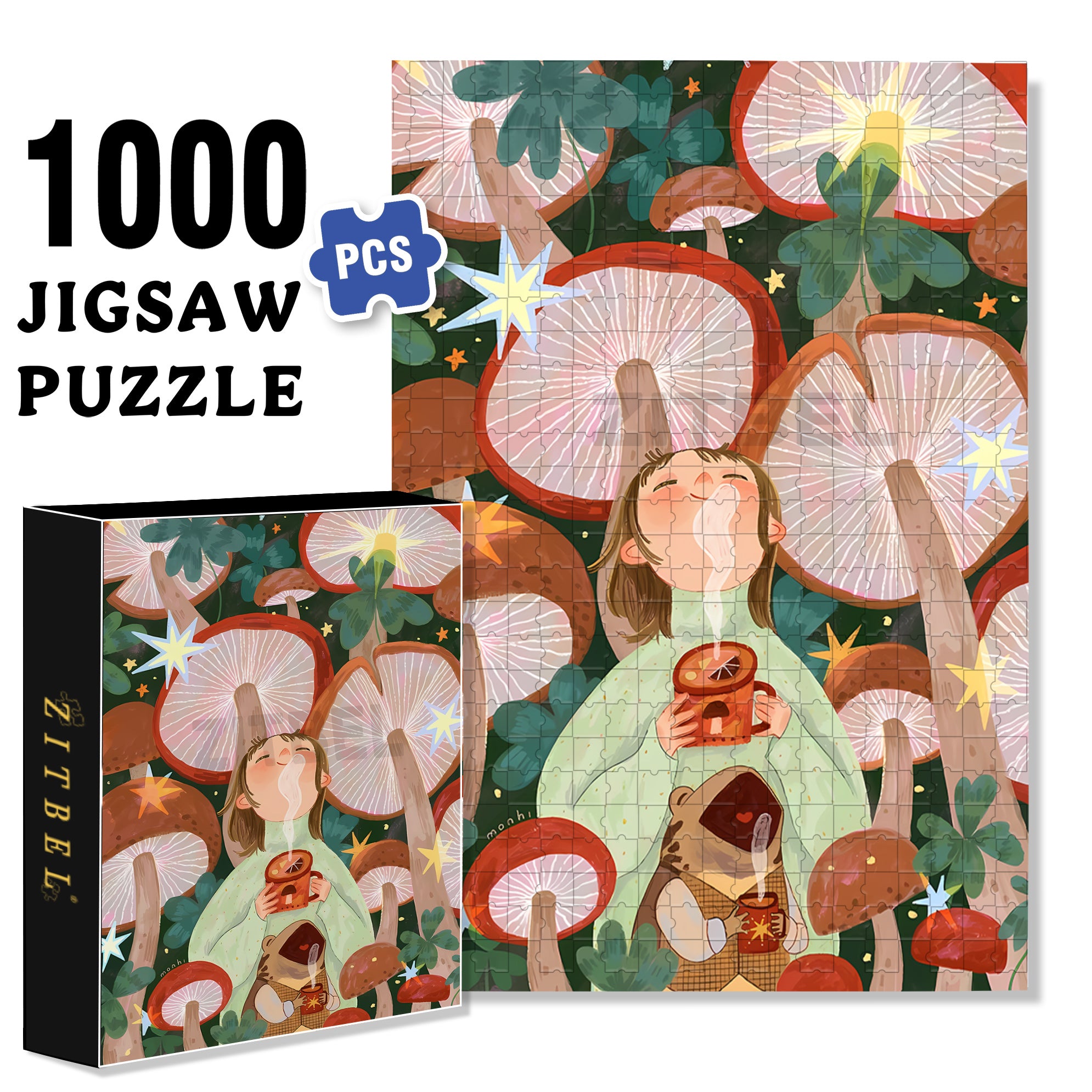 Hello March 500pcs/1000pcs Jigsaw Puzzle, Scratch-Resistant, Interactive Family Game & Brain-Boosting DIY Decor, Perfect for Halloween, Christmas & New Year Gifts, Family Puzzle Game