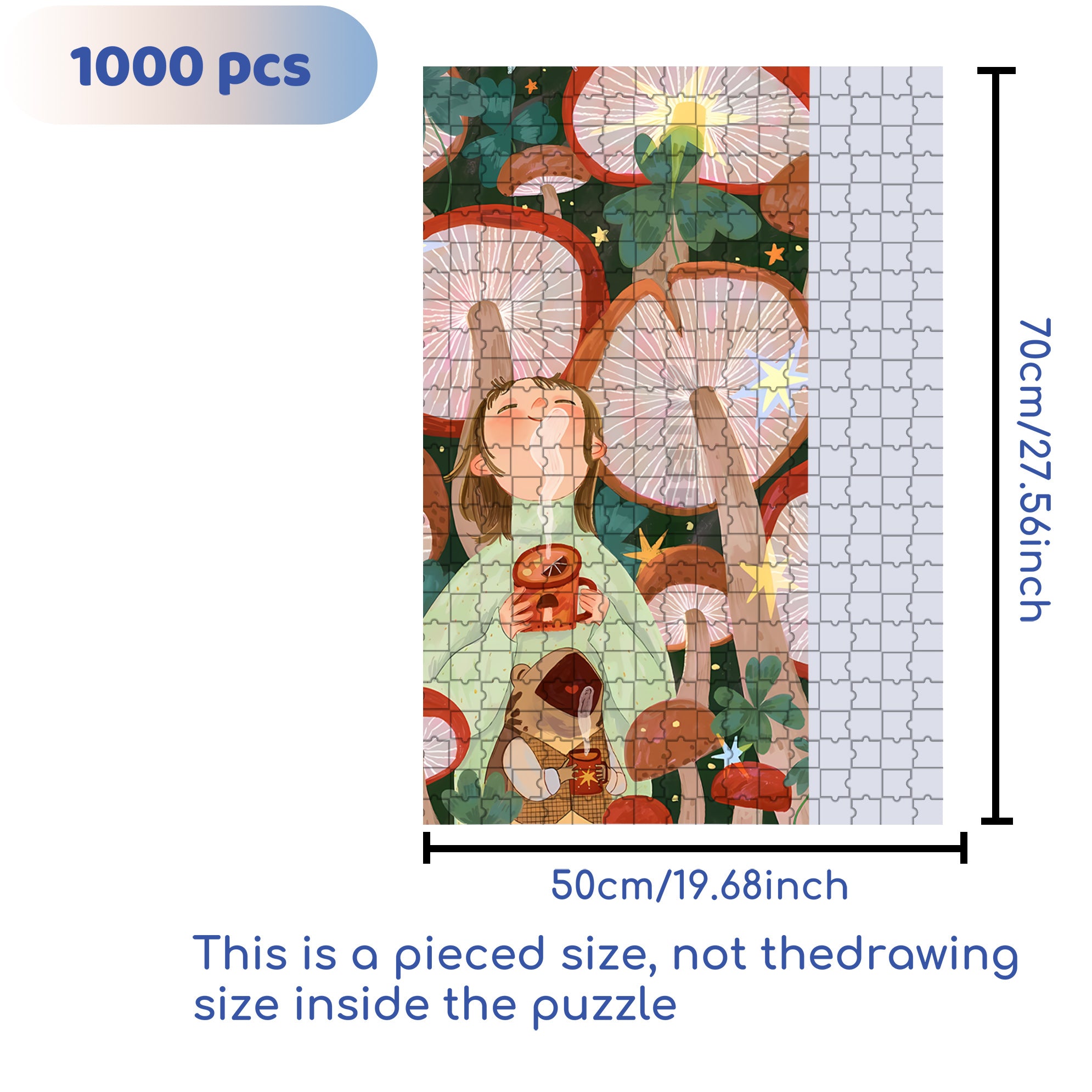 Hello March 500pcs/1000pcs Jigsaw Puzzle, Scratch-Resistant, Interactive Family Game & Brain-Boosting DIY Decor, Perfect for Halloween, Christmas & New Year Gifts, Family Puzzle Game