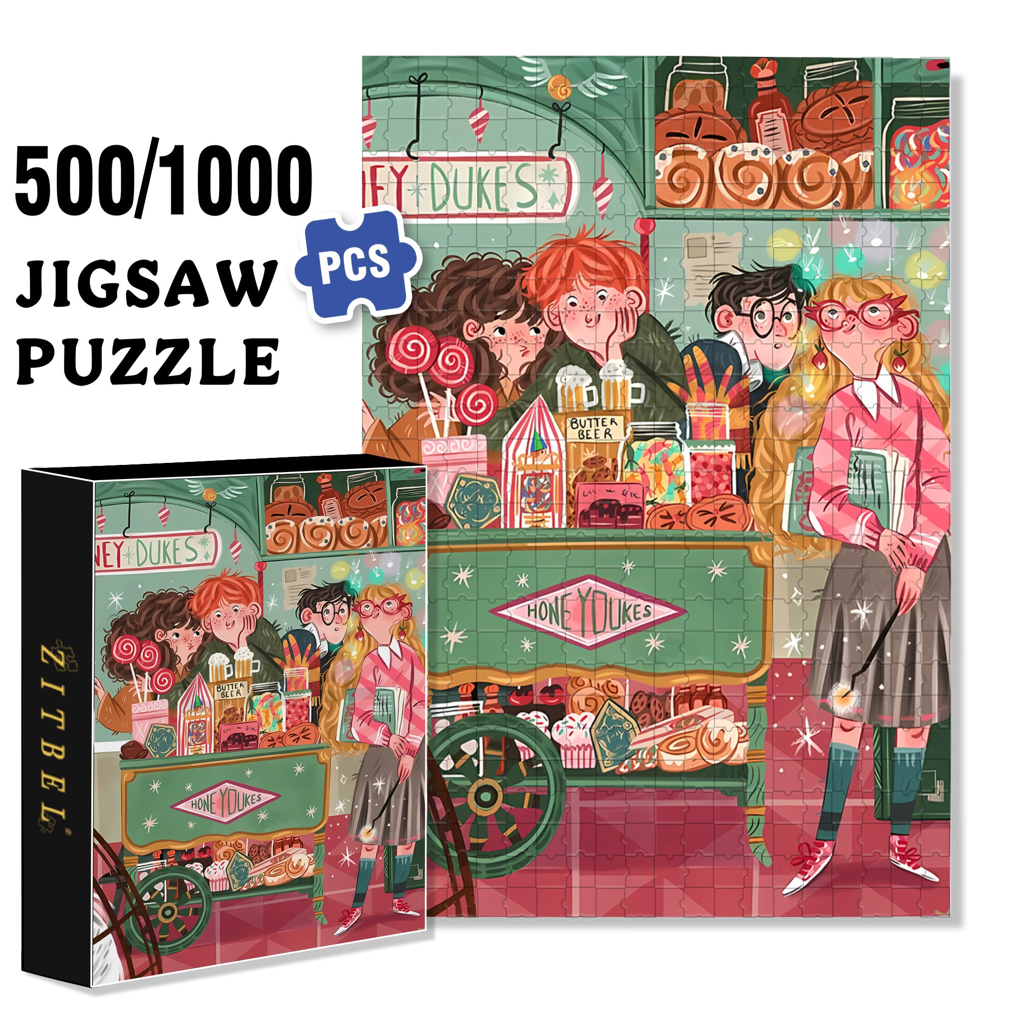 Honey Dukes 500pcs/1000pcs Jigsaw Puzzle, Scratch-Resistant, Interactive Family Game & Brain-Boosting DIY Decor, Perfect for Halloween, Christmas & New Year Gifts, Family Puzzle Game