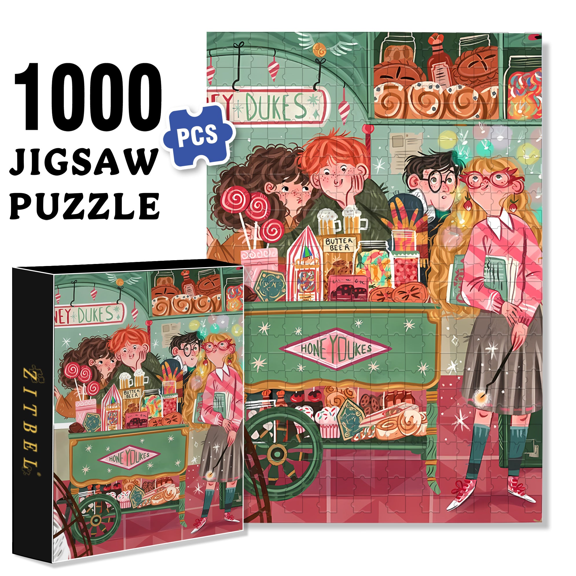 Honey Dukes 500pcs/1000pcs Jigsaw Puzzle, Scratch-Resistant, Interactive Family Game & Brain-Boosting DIY Decor, Perfect for Halloween, Christmas & New Year Gifts, Family Puzzle Game