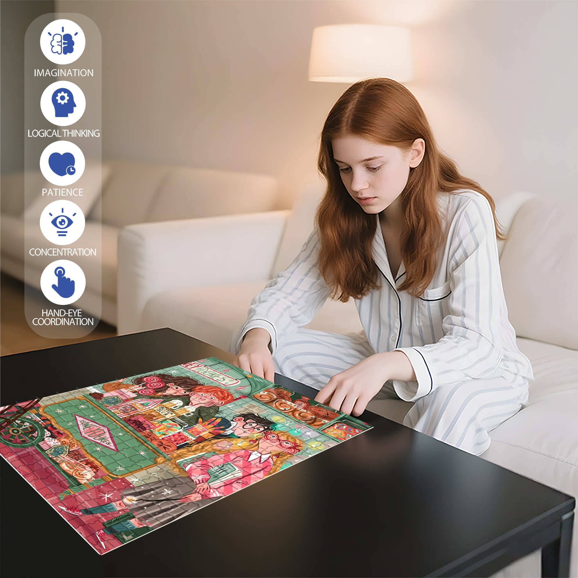 Honey Dukes 500pcs/1000pcs Jigsaw Puzzle, Scratch-Resistant, Interactive Family Game & Brain-Boosting DIY Decor, Perfect for Halloween, Christmas & New Year Gifts, Family Puzzle Game