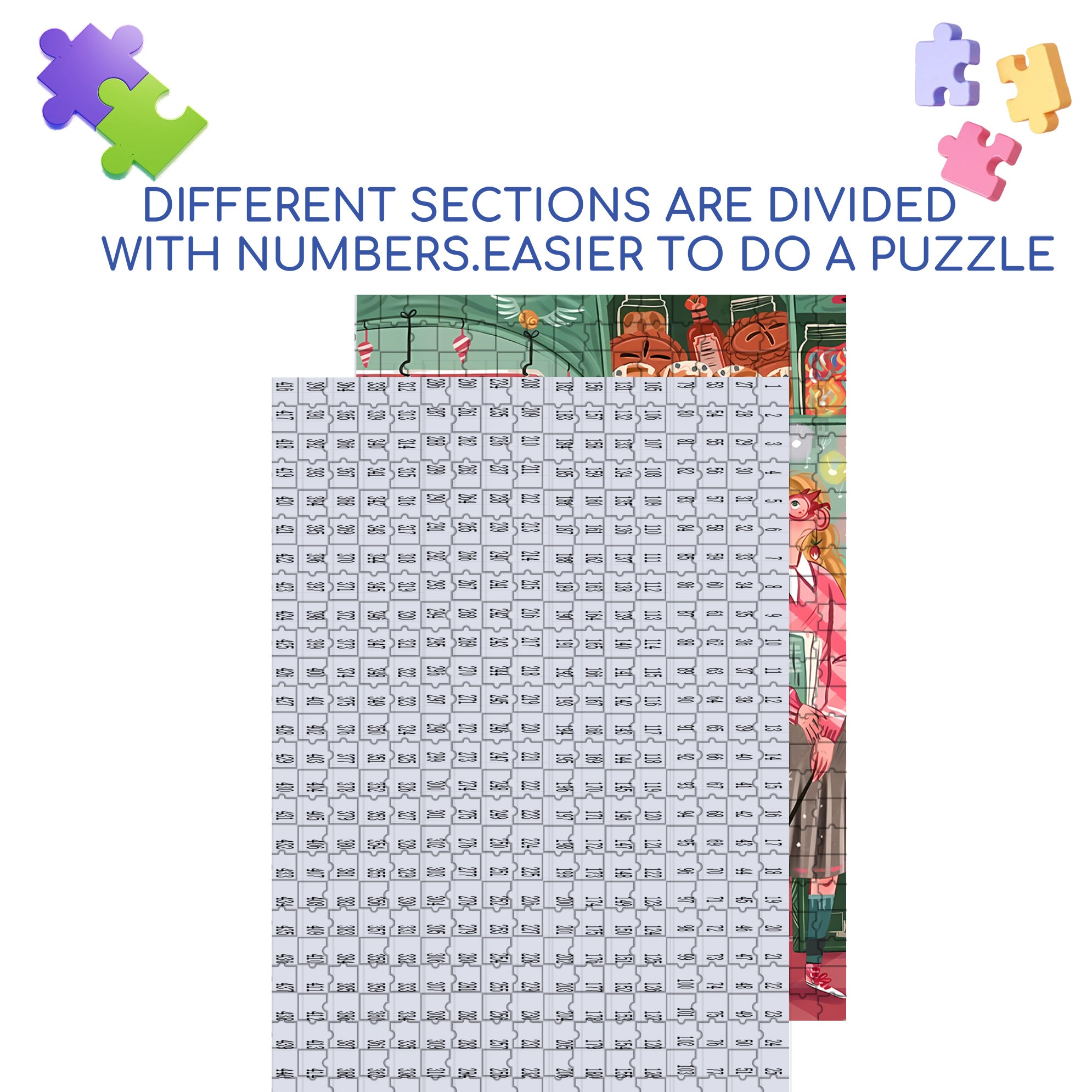 Honey Dukes 500pcs/1000pcs Jigsaw Puzzle, Scratch-Resistant, Interactive Family Game & Brain-Boosting DIY Decor, Perfect for Halloween, Christmas & New Year Gifts, Family Puzzle Game