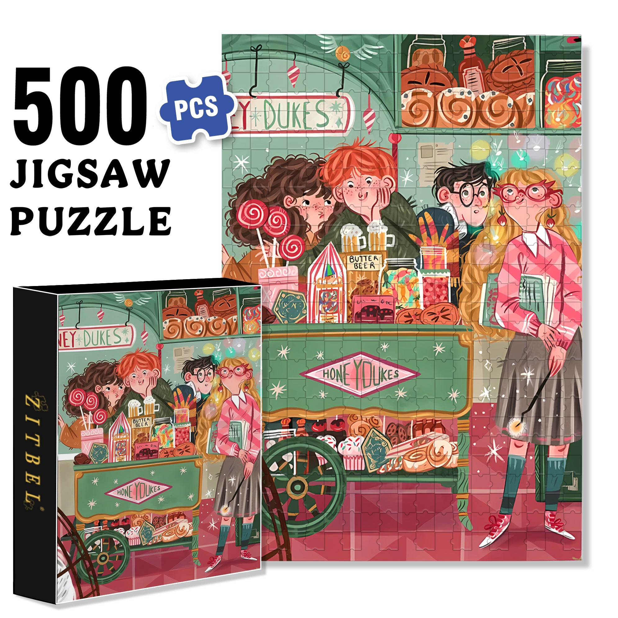 Honey Dukes 500pcs/1000pcs Jigsaw Puzzle, Scratch-Resistant, Interactive Family Game & Brain-Boosting DIY Decor, Perfect for Halloween, Christmas & New Year Gifts, Family Puzzle Game