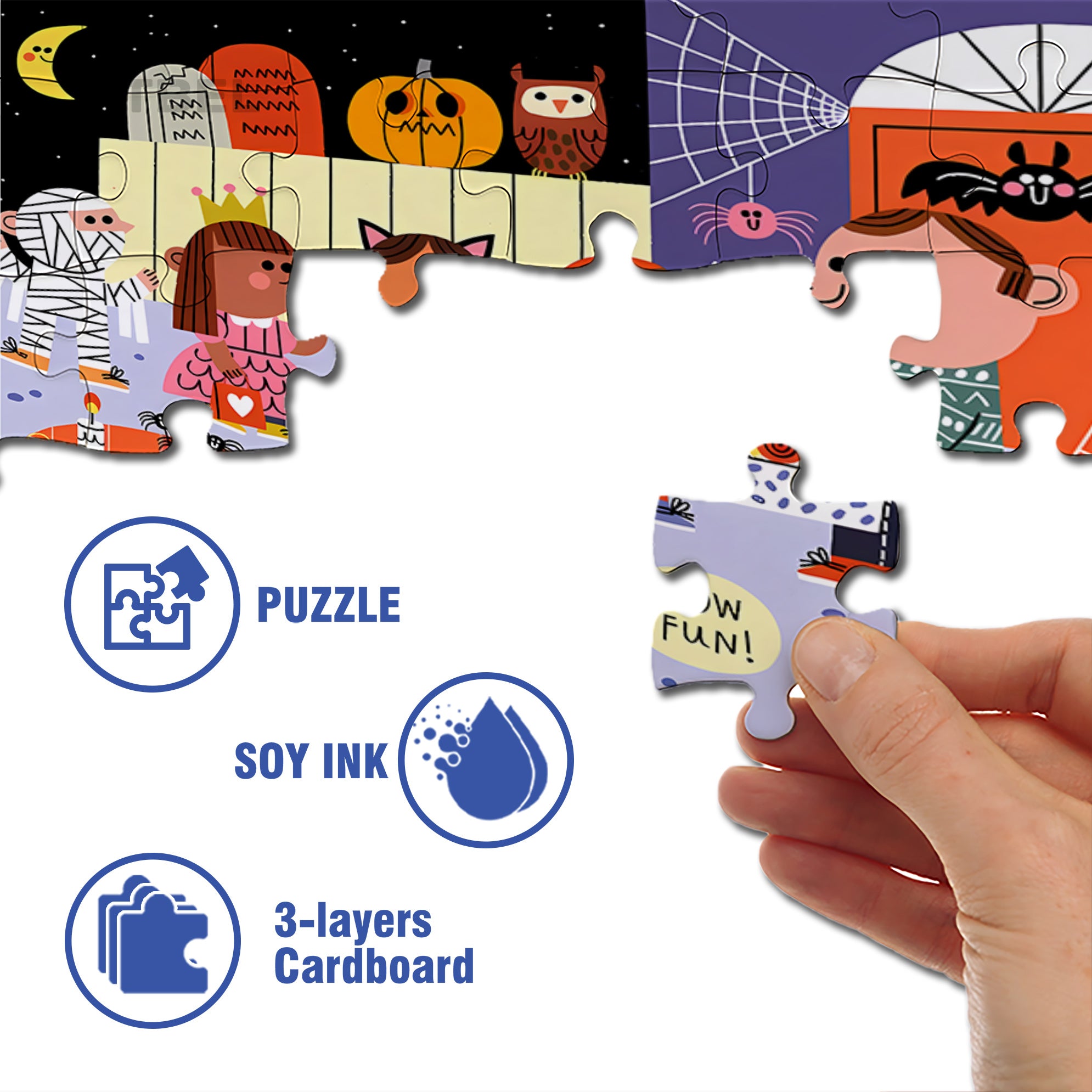 How Fun 500pcs/1000pcs Jigsaw Puzzle, Scratch-Resistant, Interactive Family Game & Brain-Boosting DIY Decor, Perfect for Halloween, Christmas & New Year Gifts, Family Puzzle Game