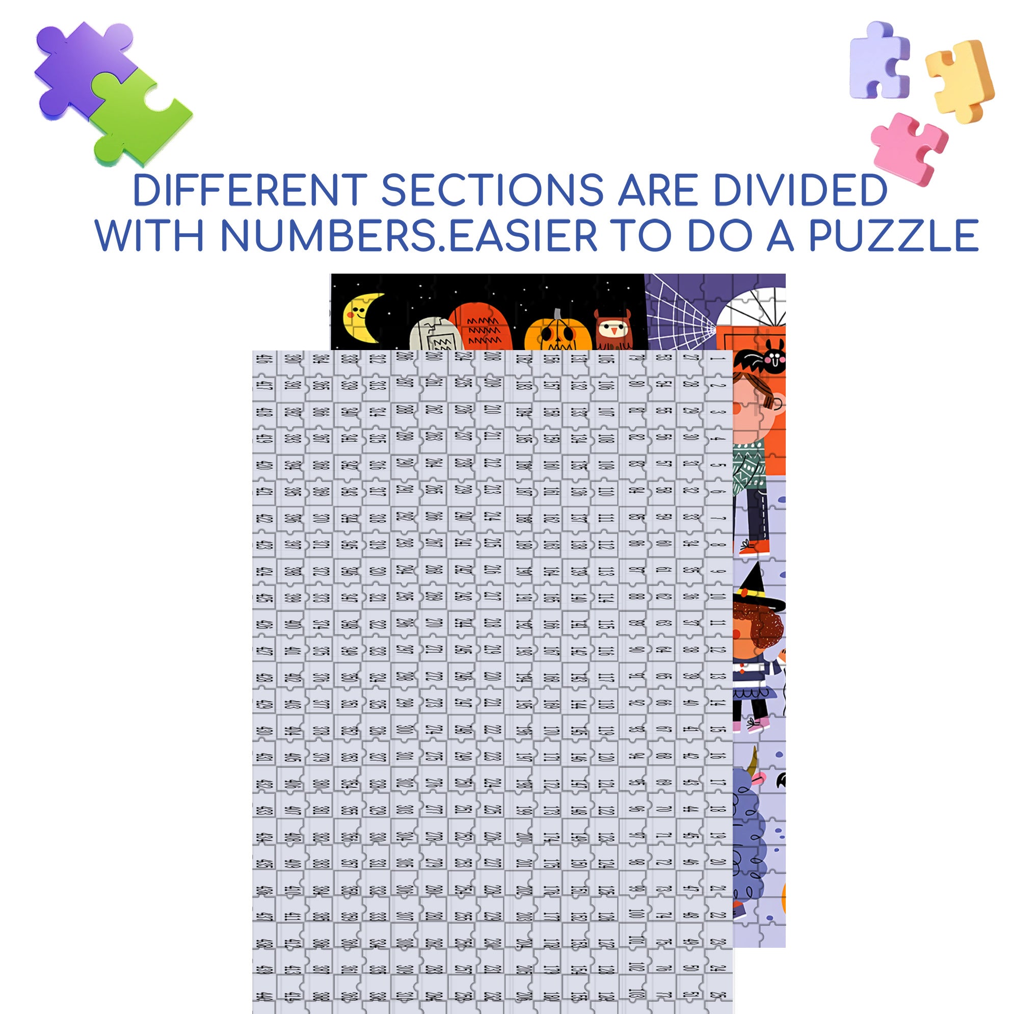 How Fun 500pcs/1000pcs Jigsaw Puzzle, Scratch-Resistant, Interactive Family Game & Brain-Boosting DIY Decor, Perfect for Halloween, Christmas & New Year Gifts, Family Puzzle Game