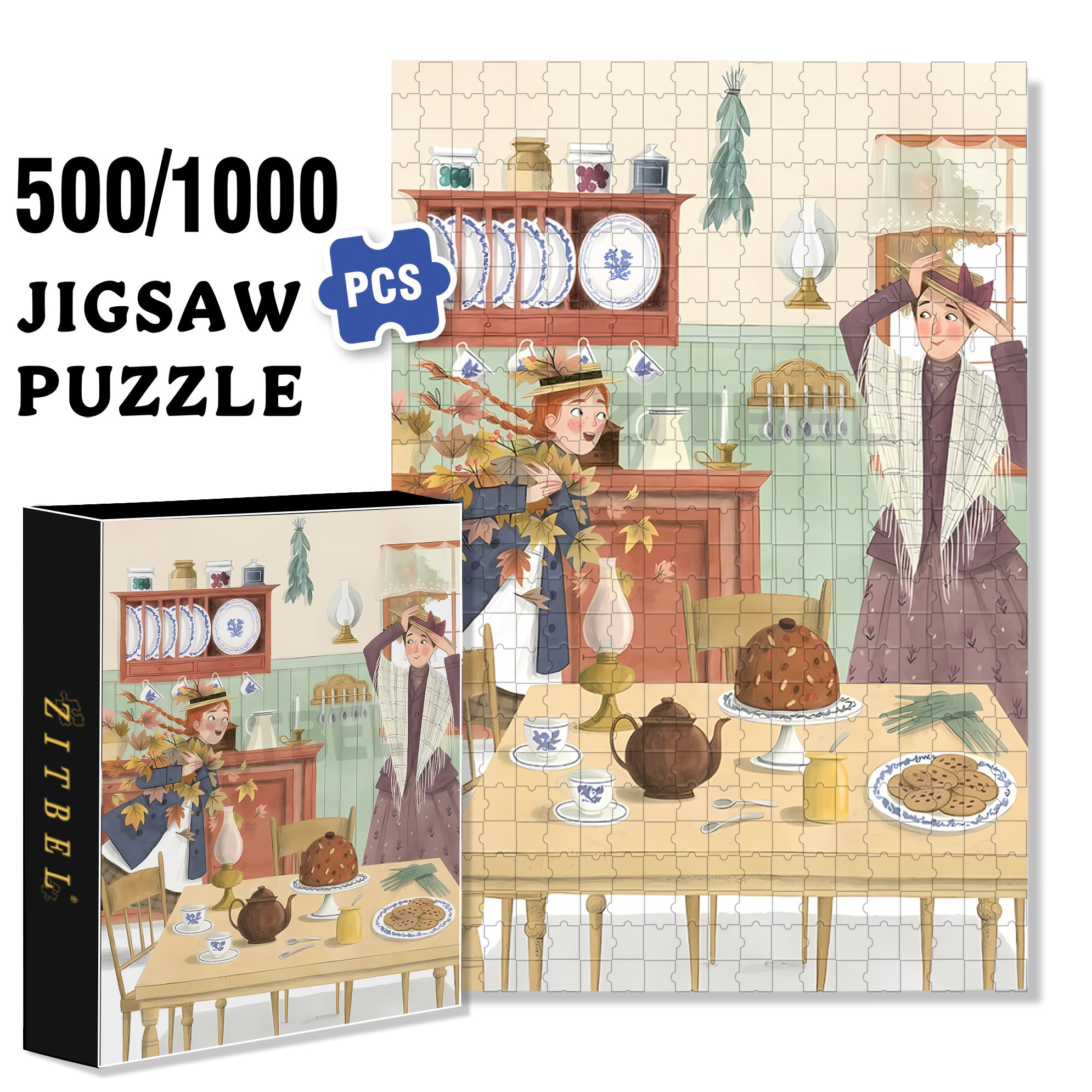 I'm Back 500pcs/1000pcs Jigsaw Puzzle, Scratch-Resistant, Interactive Family Game & Brain-Boosting DIY Decor, Perfect for Halloween, Christmas & New Year Gifts, Family Puzzle Game