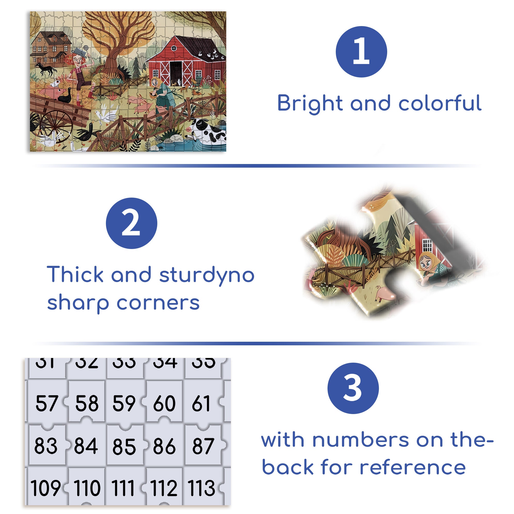 Interesting Farm 500pcs/1000pcs Jigsaw Puzzle, Scratch-Resistant, Interactive Family Game & Brain-Boosting DIY Decor, Perfect for Halloween, Christmas & New Year Gifts, Family Puzzle Game