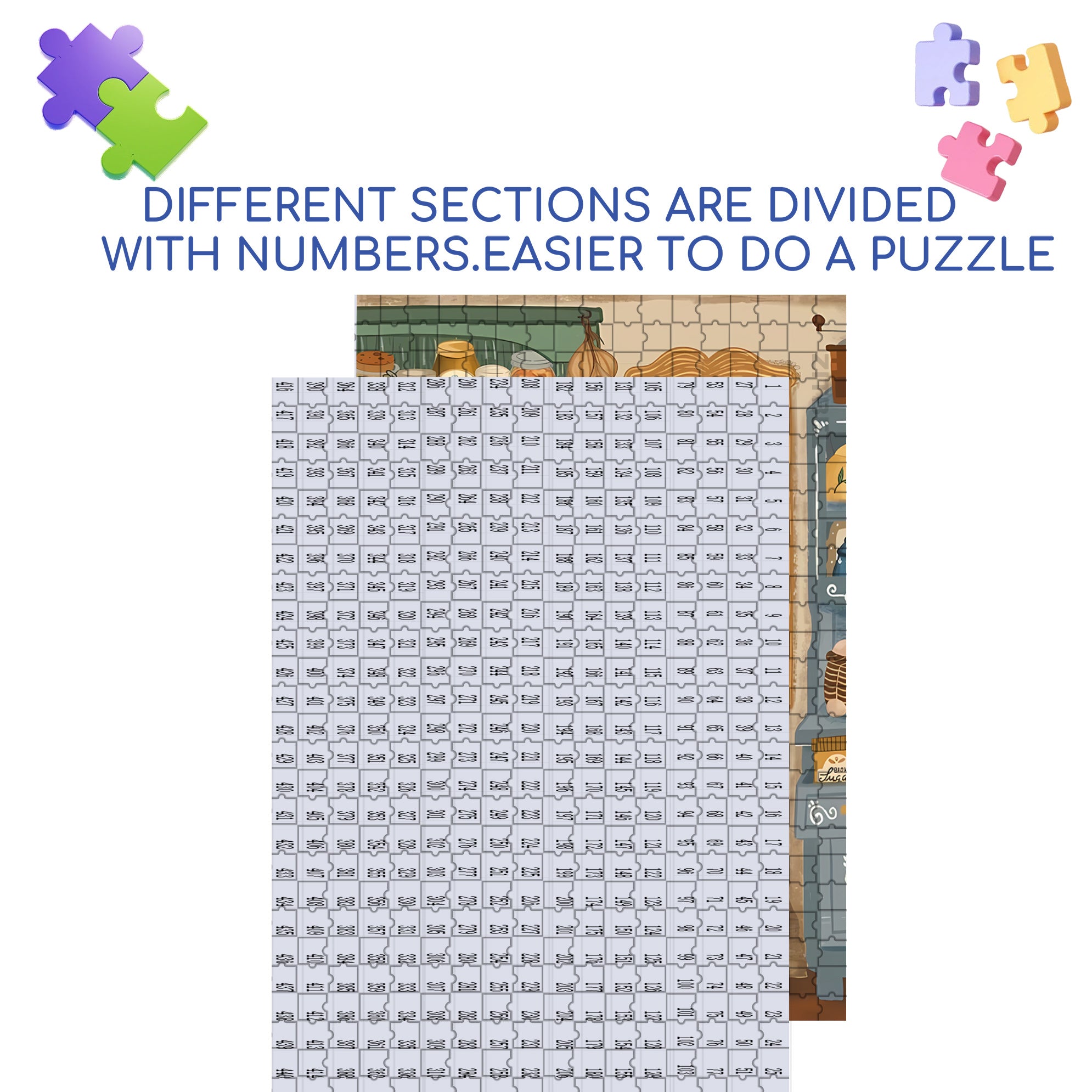 Josephine's kitchen 500pcs/1000pcs Jigsaw Puzzle, Scratch-Resistant, Interactive Family Game & Brain-Boosting DIY Decor, Perfect for Halloween, Christmas & New Year Gifts, Family Puzzle Game