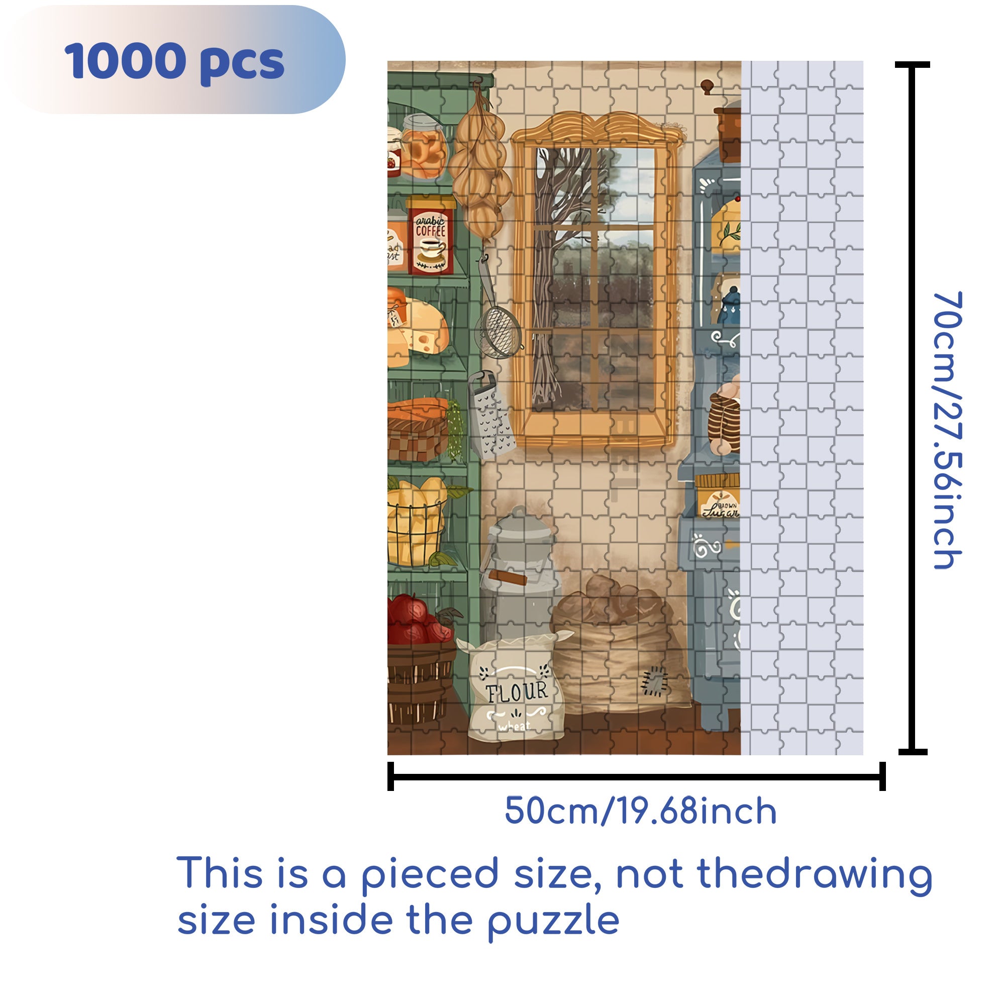 Josephine's kitchen 500pcs/1000pcs Jigsaw Puzzle, Scratch-Resistant, Interactive Family Game & Brain-Boosting DIY Decor, Perfect for Halloween, Christmas & New Year Gifts, Family Puzzle Game