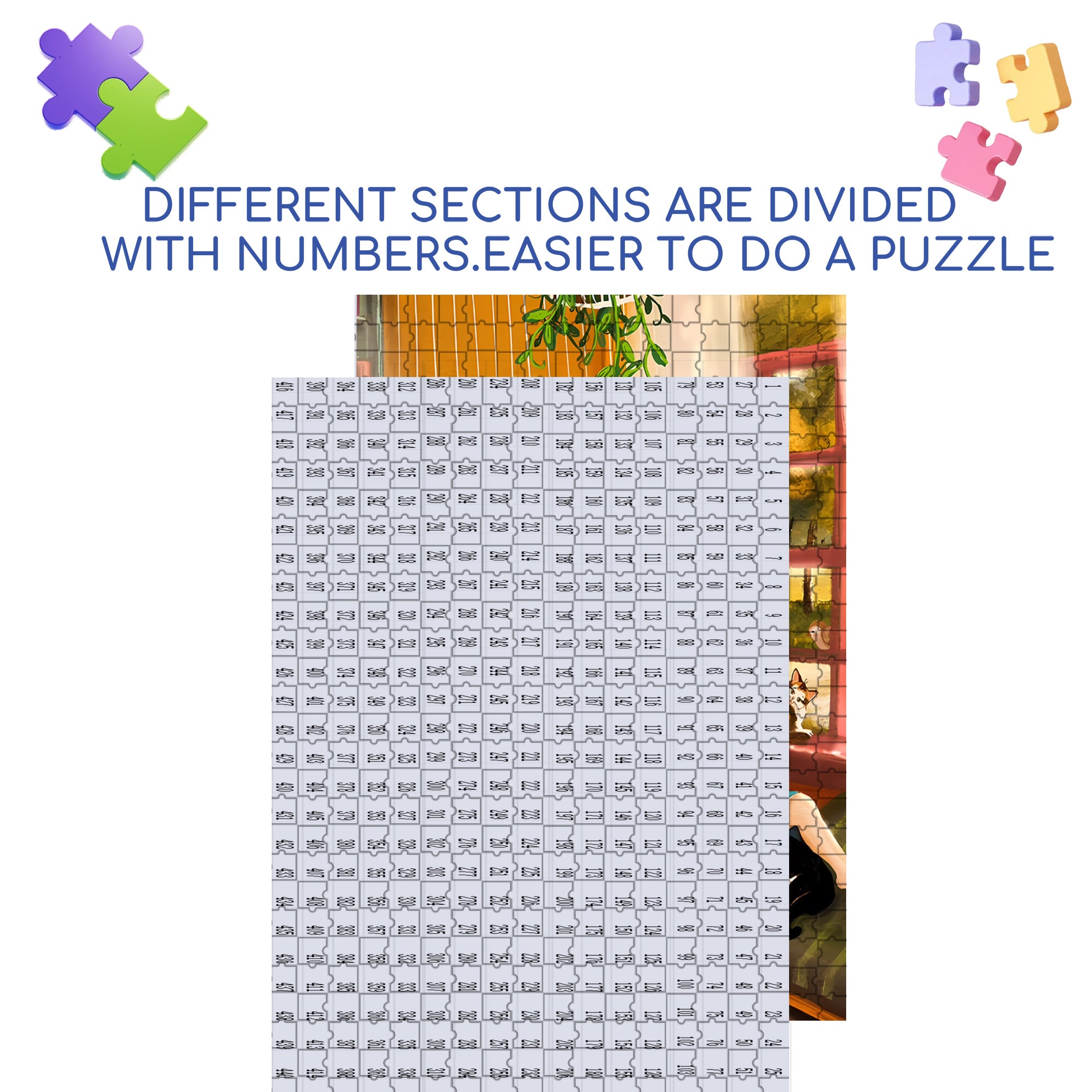 Lie Up 500pcs/1000pcs Jigsaw Puzzle, Scratch-Resistant, Interactive Family Game & Brain-Boosting DIY Decor, Perfect for Halloween, Christmas & New Year Gifts, Family Puzzle Game
