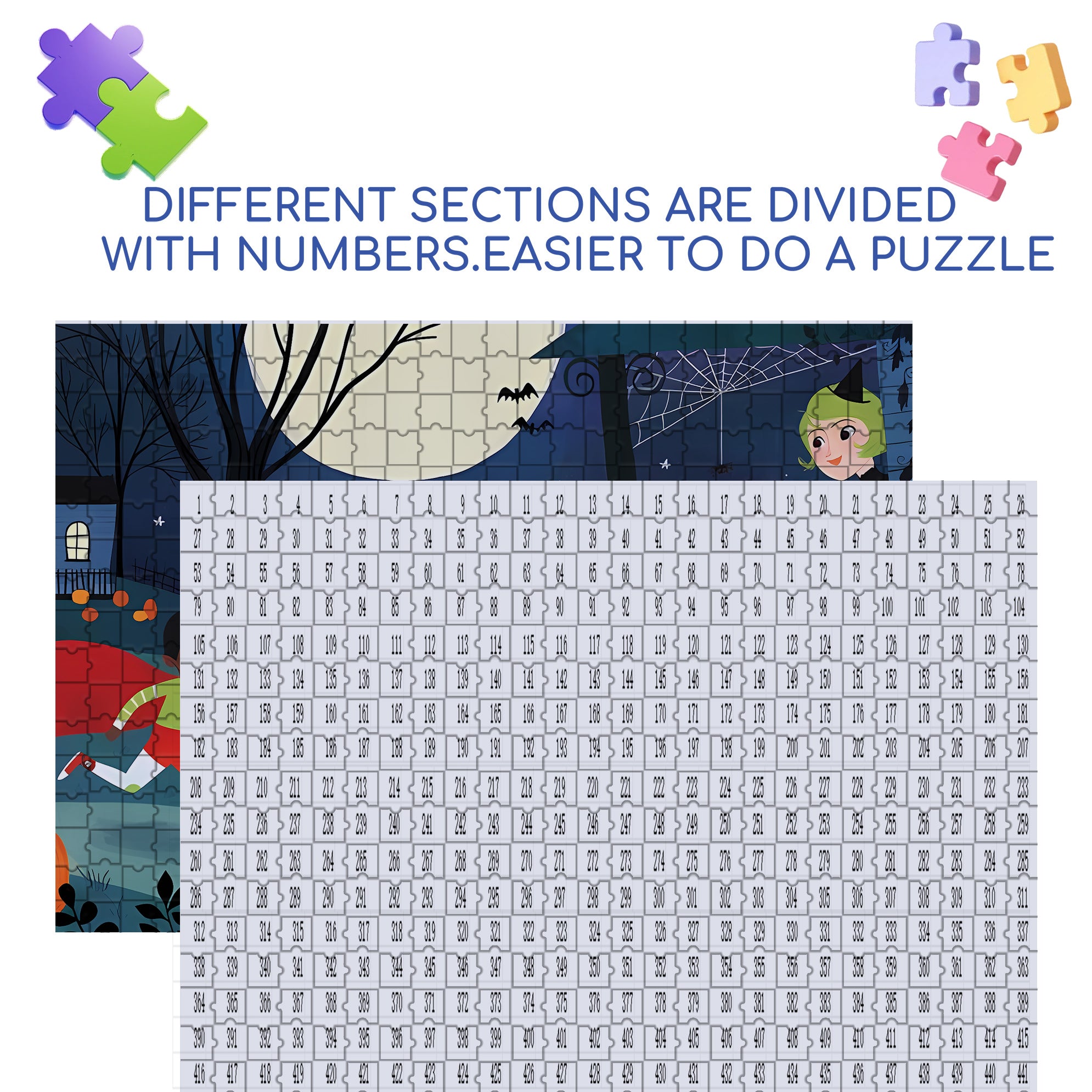 Lindsay Dale 500pcs/1000pcs Jigsaw Puzzle, Scratch-Resistant, Interactive Family Game & Brain-Boosting DIY Decor, Perfect for Halloween, Christmas & New Year Gifts, Family Puzzle Game