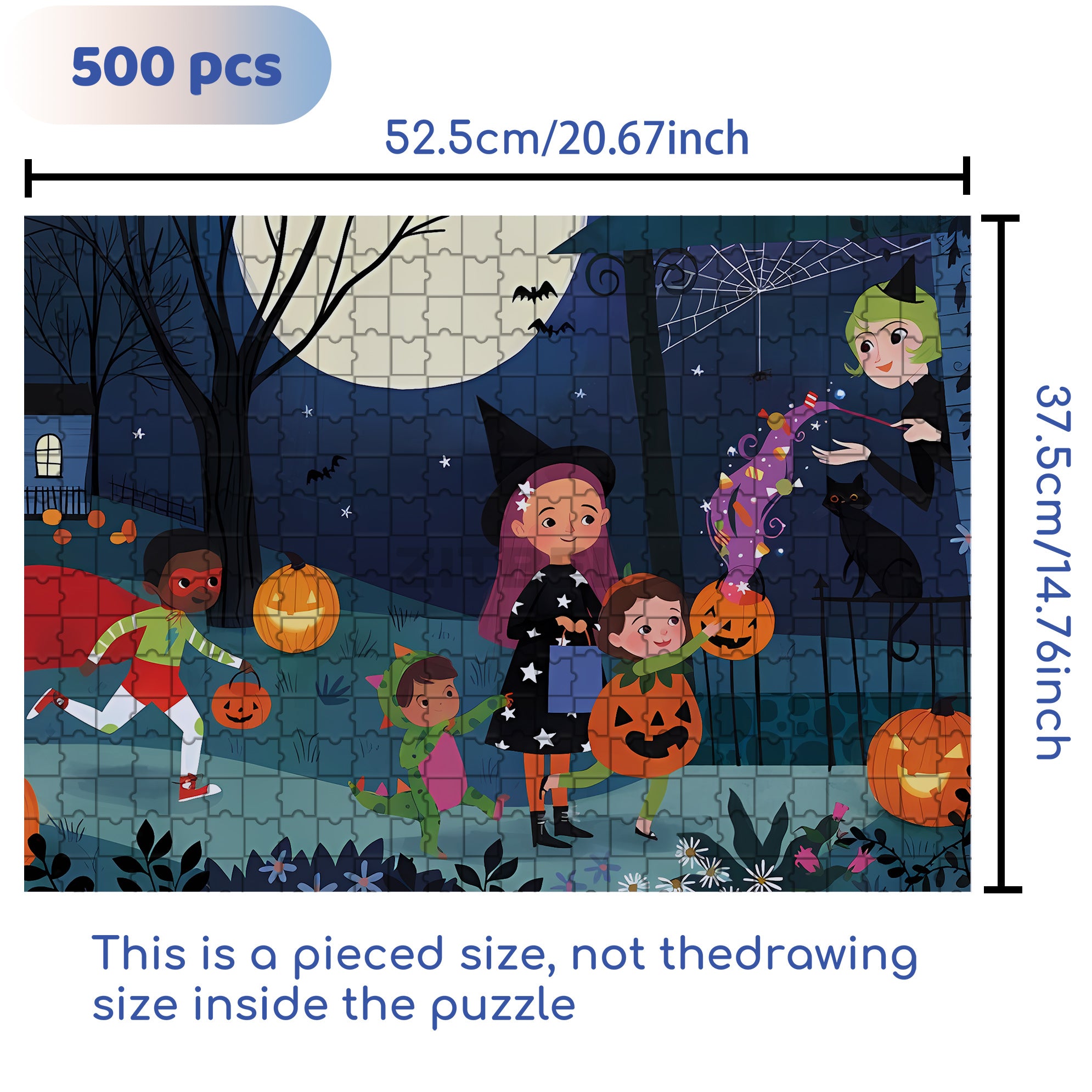 Lindsay Dale 500pcs/1000pcs Jigsaw Puzzle, Scratch-Resistant, Interactive Family Game & Brain-Boosting DIY Decor, Perfect for Halloween, Christmas & New Year Gifts, Family Puzzle Game