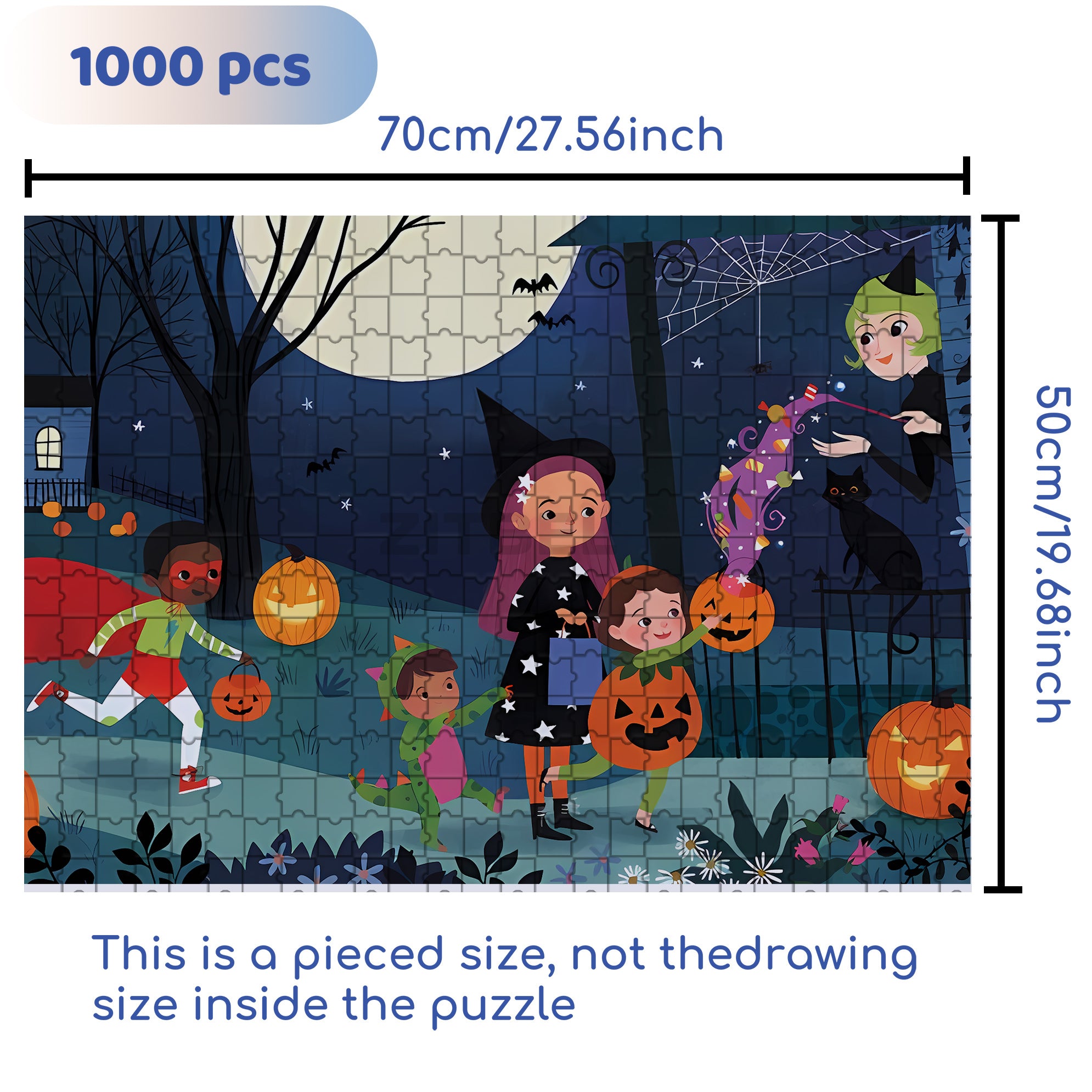 Lindsay Dale 500pcs/1000pcs Jigsaw Puzzle, Scratch-Resistant, Interactive Family Game & Brain-Boosting DIY Decor, Perfect for Halloween, Christmas & New Year Gifts, Family Puzzle Game