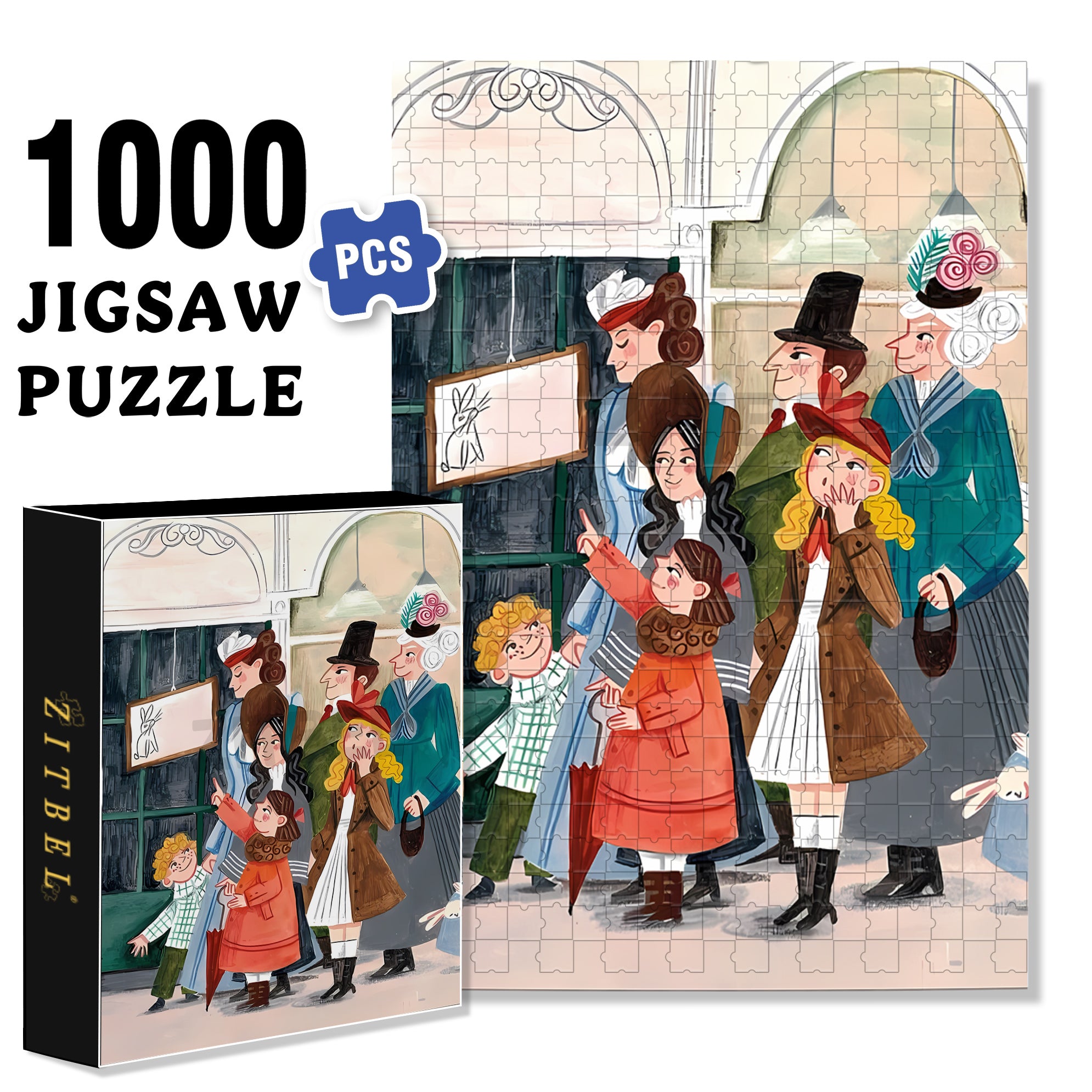 Line Up 500pcs/1000pcs Jigsaw Puzzle, Scratch-Resistant, Interactive Family Game & Brain-Boosting DIY Decor, Perfect for Halloween, Christmas & New Year Gifts, Family Puzzle Game