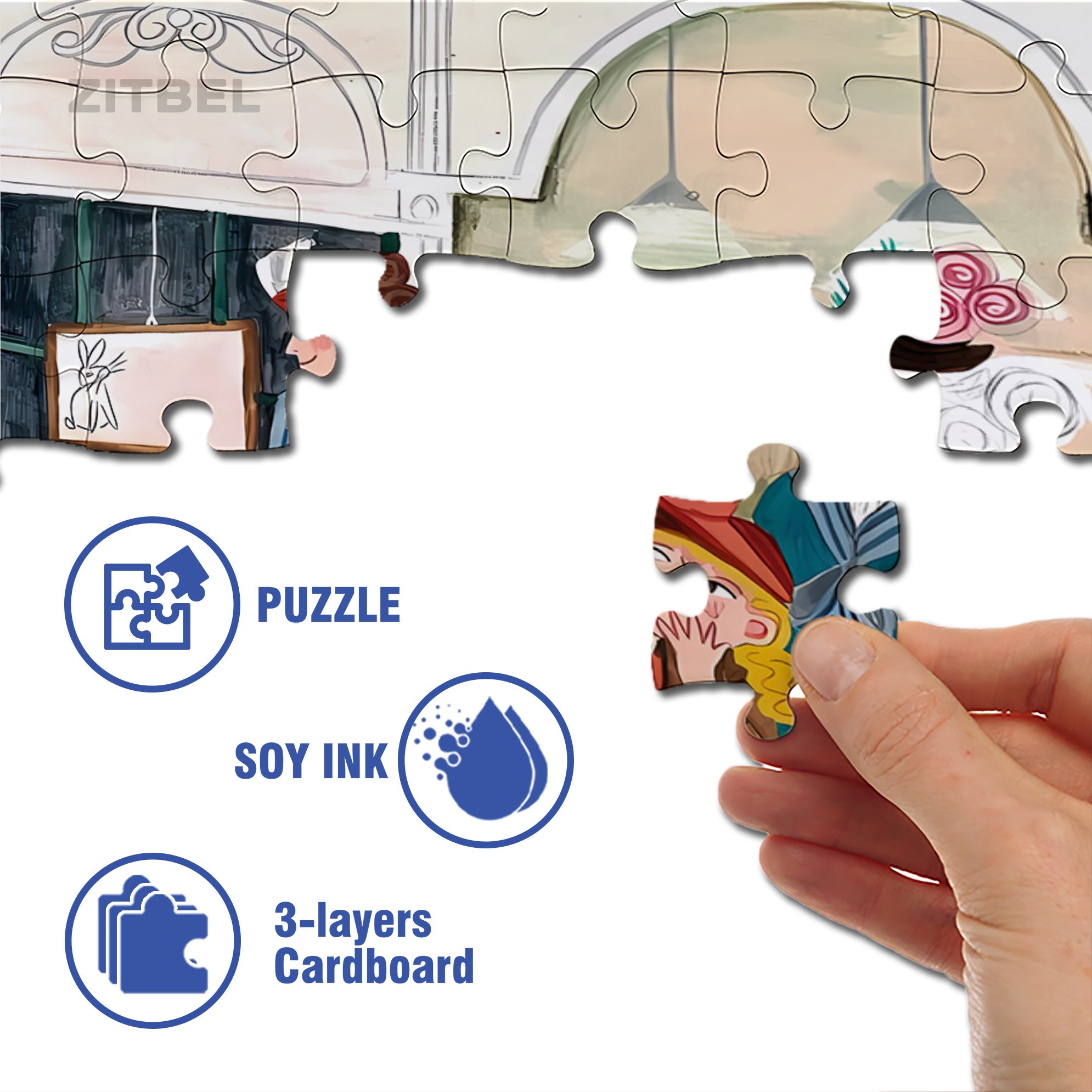 Line Up 500pcs/1000pcs Jigsaw Puzzle, Scratch-Resistant, Interactive Family Game & Brain-Boosting DIY Decor, Perfect for Halloween, Christmas & New Year Gifts, Family Puzzle Game