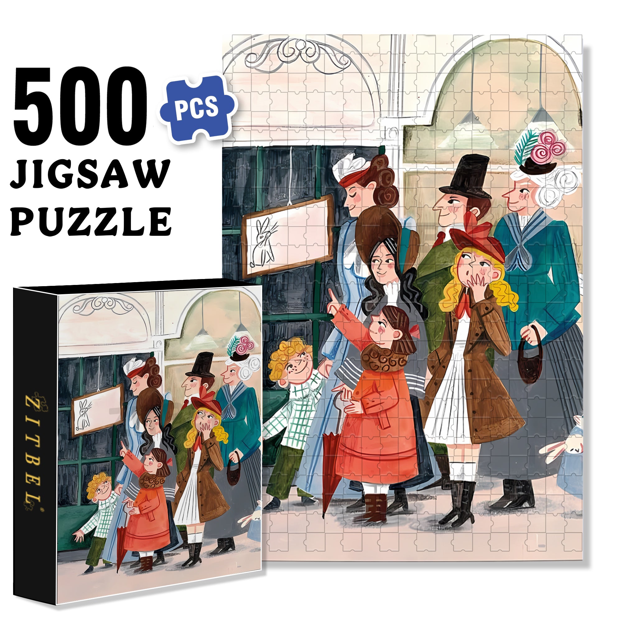 Line Up 500pcs/1000pcs Jigsaw Puzzle, Scratch-Resistant, Interactive Family Game & Brain-Boosting DIY Decor, Perfect for Halloween, Christmas & New Year Gifts, Family Puzzle Game
