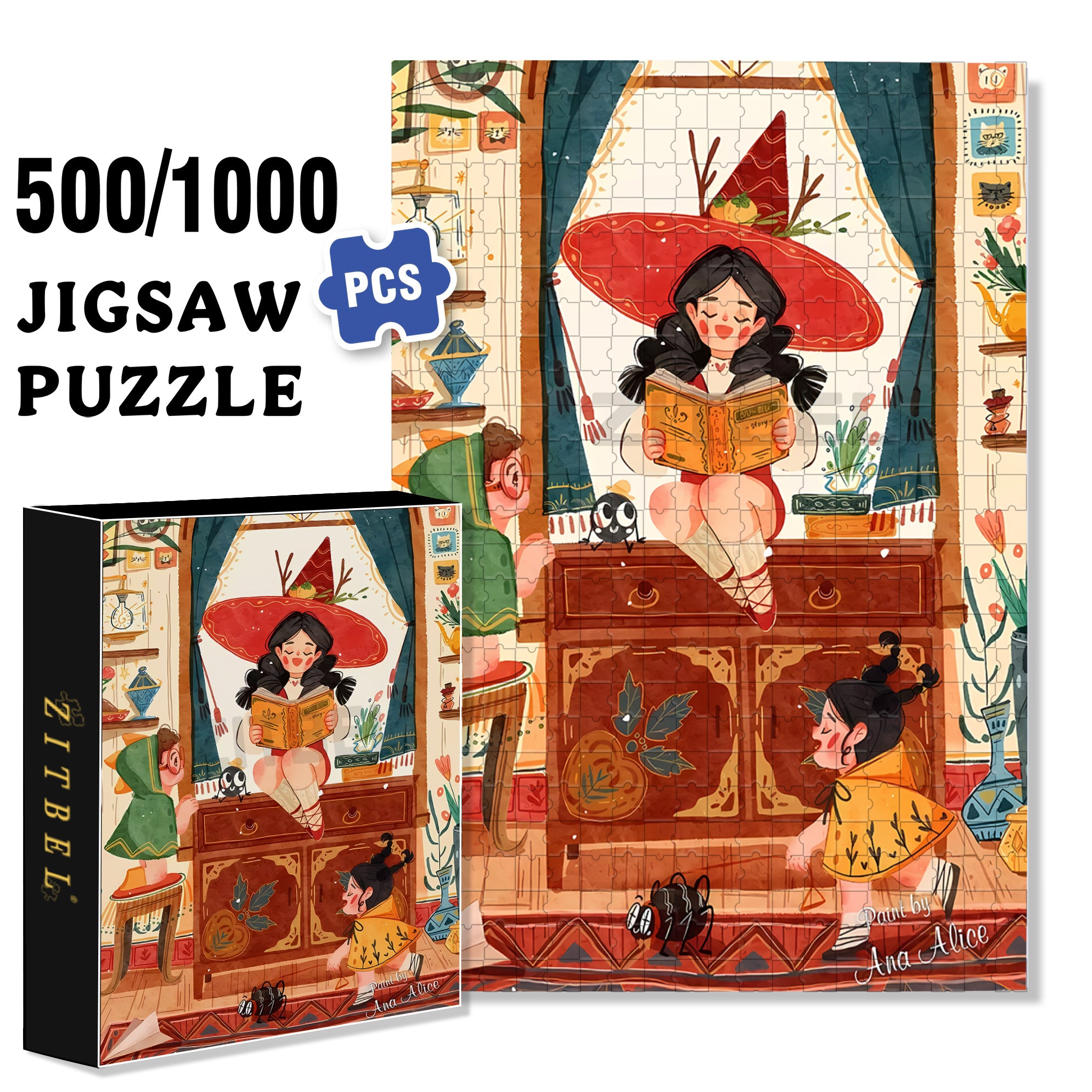 Listen To Me 500pcs/1000pcs Jigsaw Puzzle, Scratch-Resistant, Interactive Family Game & Brain-Boosting DIY Decor, Perfect for Halloween, Christmas & New Year Gifts, Family Puzzle Game