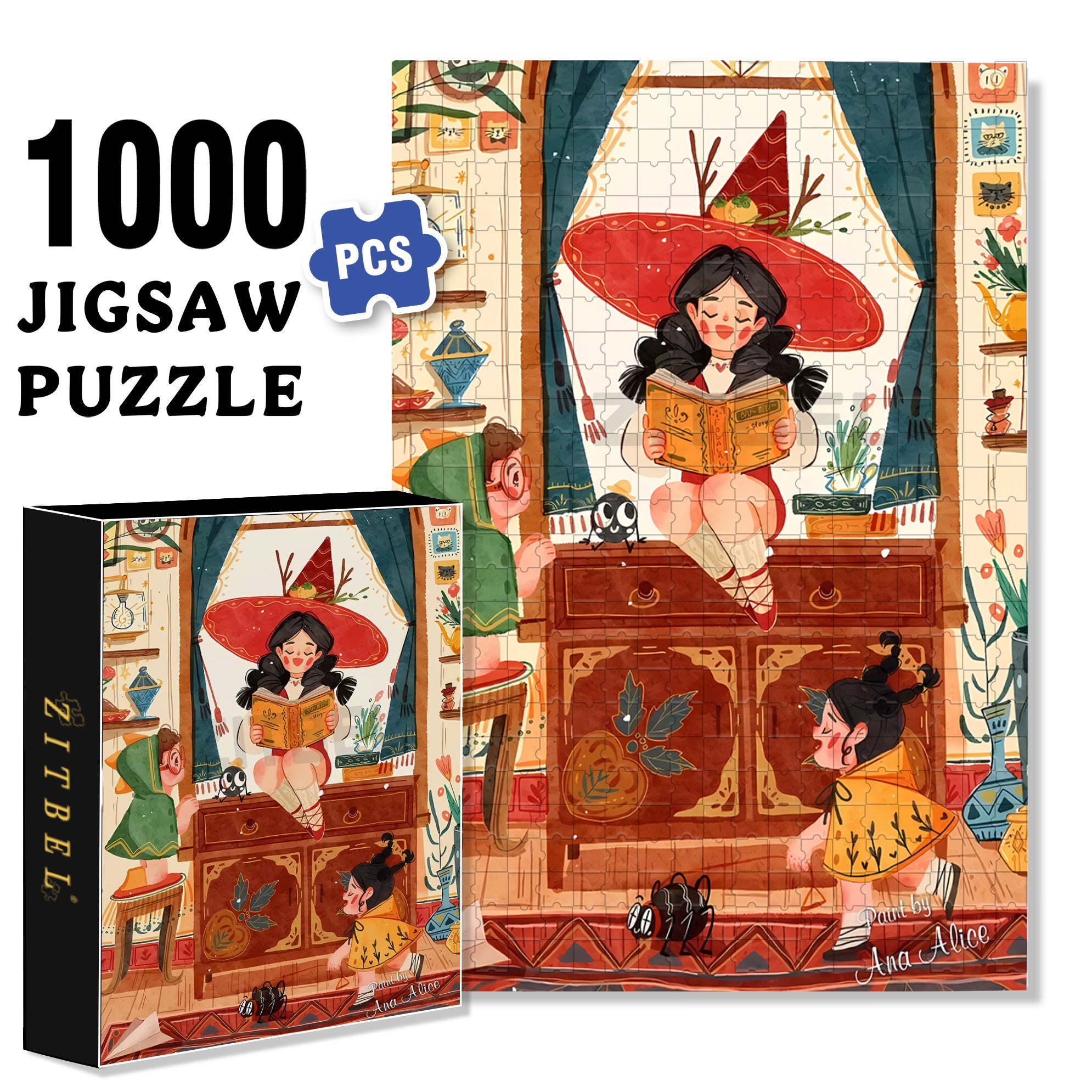 Listen To Me 500pcs/1000pcs Jigsaw Puzzle, Scratch-Resistant, Interactive Family Game & Brain-Boosting DIY Decor, Perfect for Halloween, Christmas & New Year Gifts, Family Puzzle Game