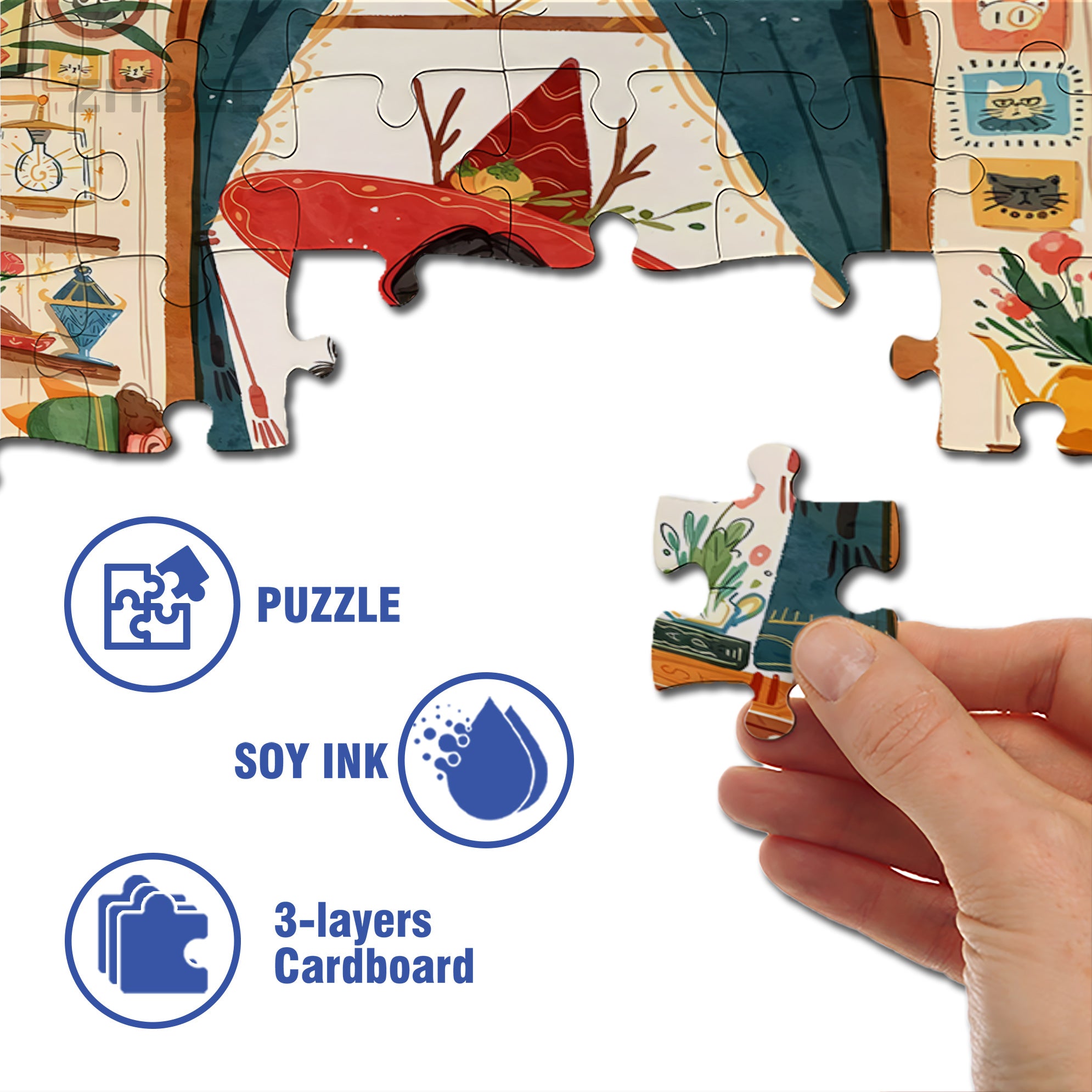 Listen To Me 500pcs/1000pcs Jigsaw Puzzle, Scratch-Resistant, Interactive Family Game & Brain-Boosting DIY Decor, Perfect for Halloween, Christmas & New Year Gifts, Family Puzzle Game