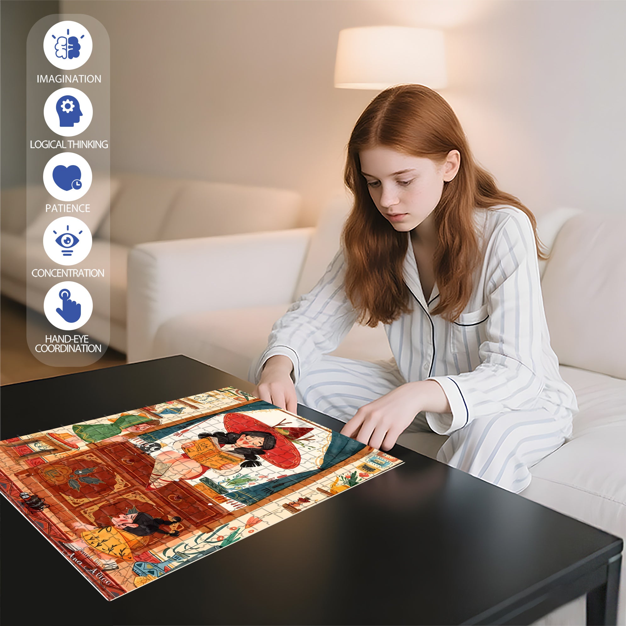 Listen To Me 500pcs/1000pcs Jigsaw Puzzle, Scratch-Resistant, Interactive Family Game & Brain-Boosting DIY Decor, Perfect for Halloween, Christmas & New Year Gifts, Family Puzzle Game
