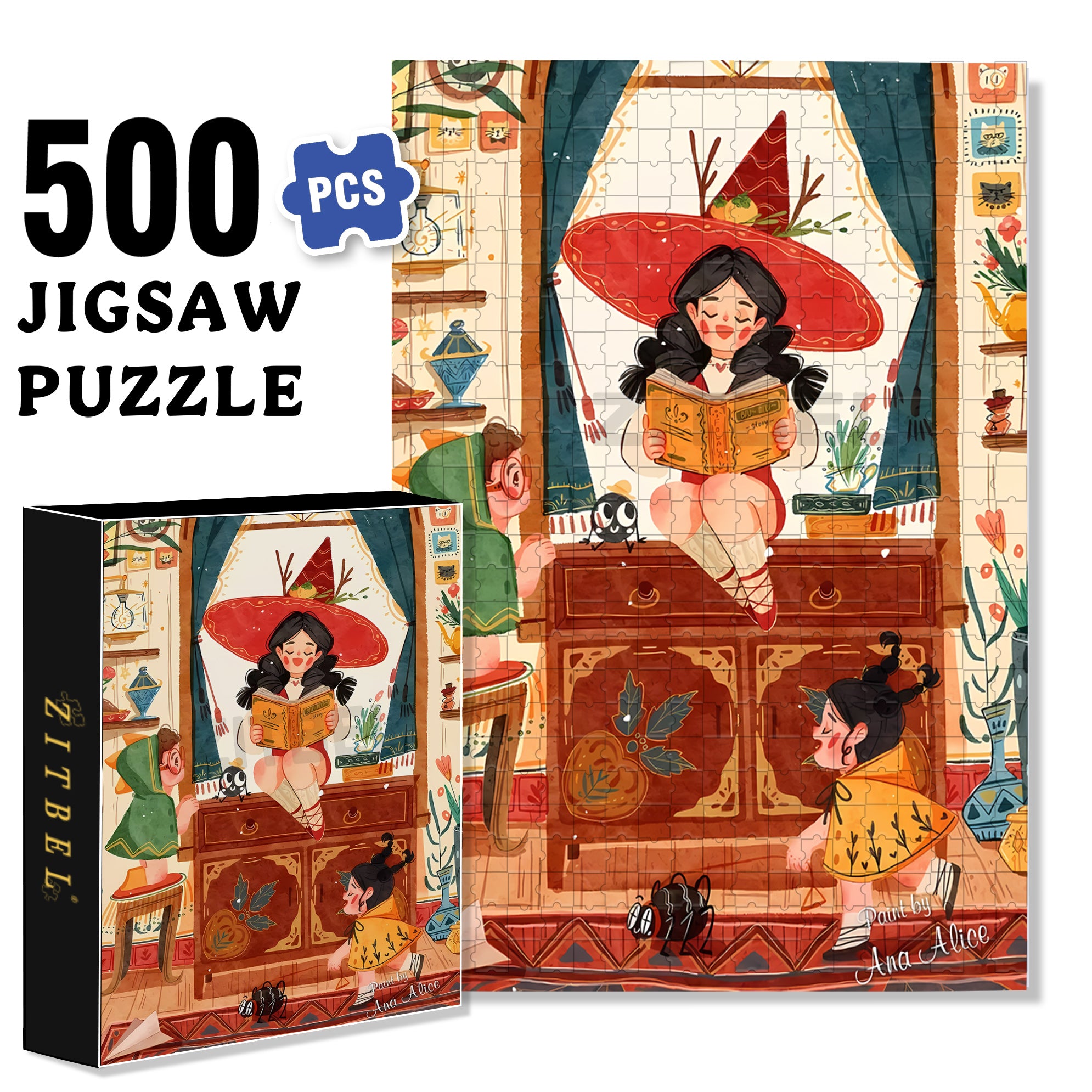 Listen To Me 500pcs/1000pcs Jigsaw Puzzle, Scratch-Resistant, Interactive Family Game & Brain-Boosting DIY Decor, Perfect for Halloween, Christmas & New Year Gifts, Family Puzzle Game