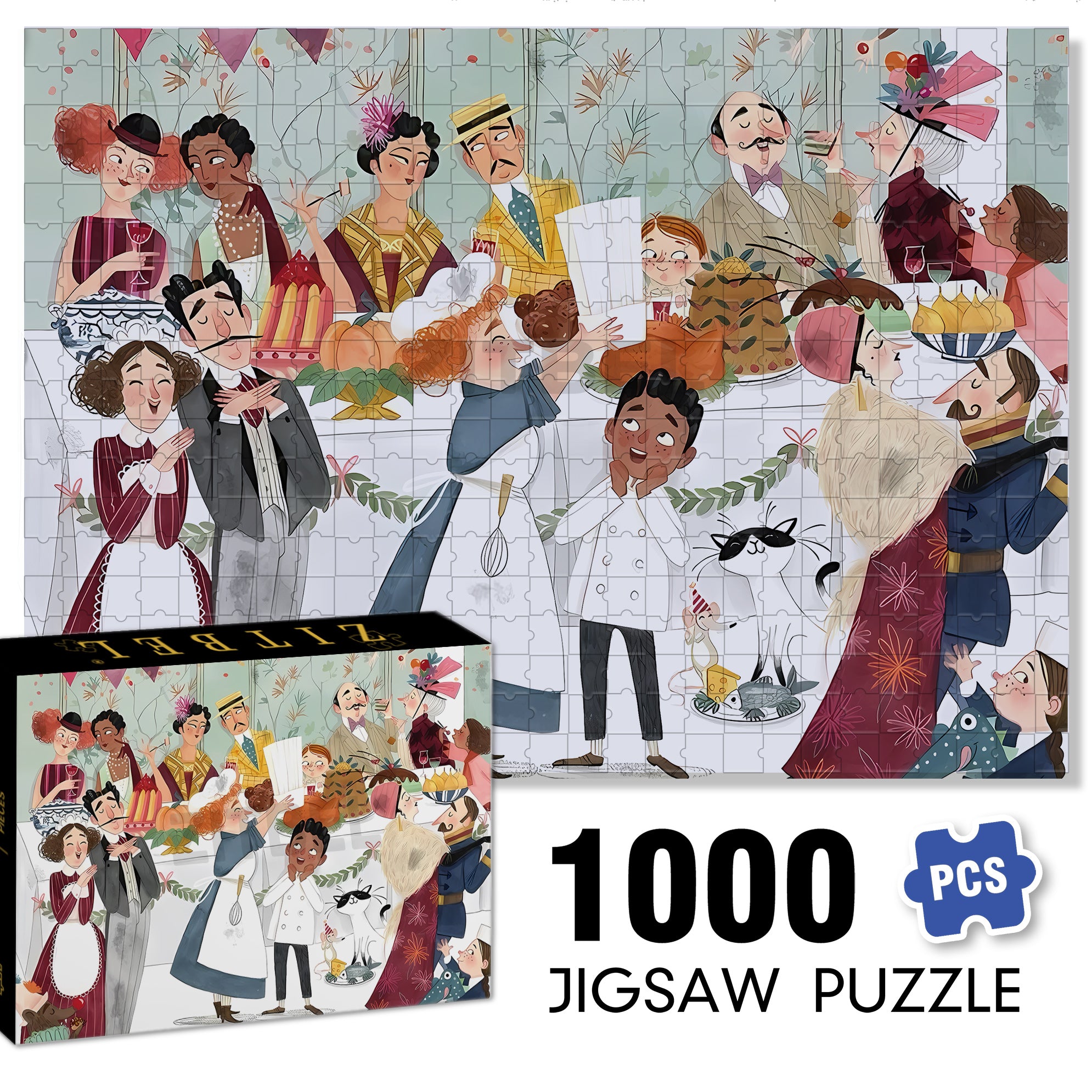 Little Chef 500pcs/1000pcs Jigsaw Puzzle, Scratch-Resistant, Interactive Family Game & Brain-Boosting DIY Decor, Perfect for Halloween, Christmas & New Year Gifts, Family Puzzle Game