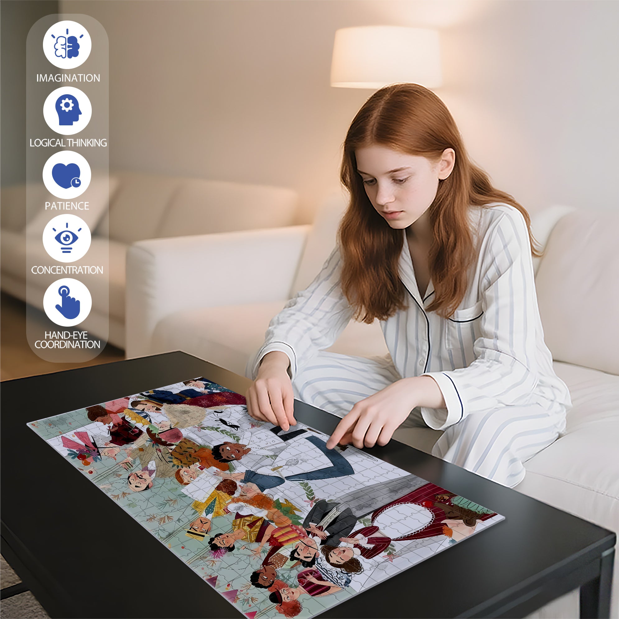 Little Chef 500pcs/1000pcs Jigsaw Puzzle, Scratch-Resistant, Interactive Family Game & Brain-Boosting DIY Decor, Perfect for Halloween, Christmas & New Year Gifts, Family Puzzle Game