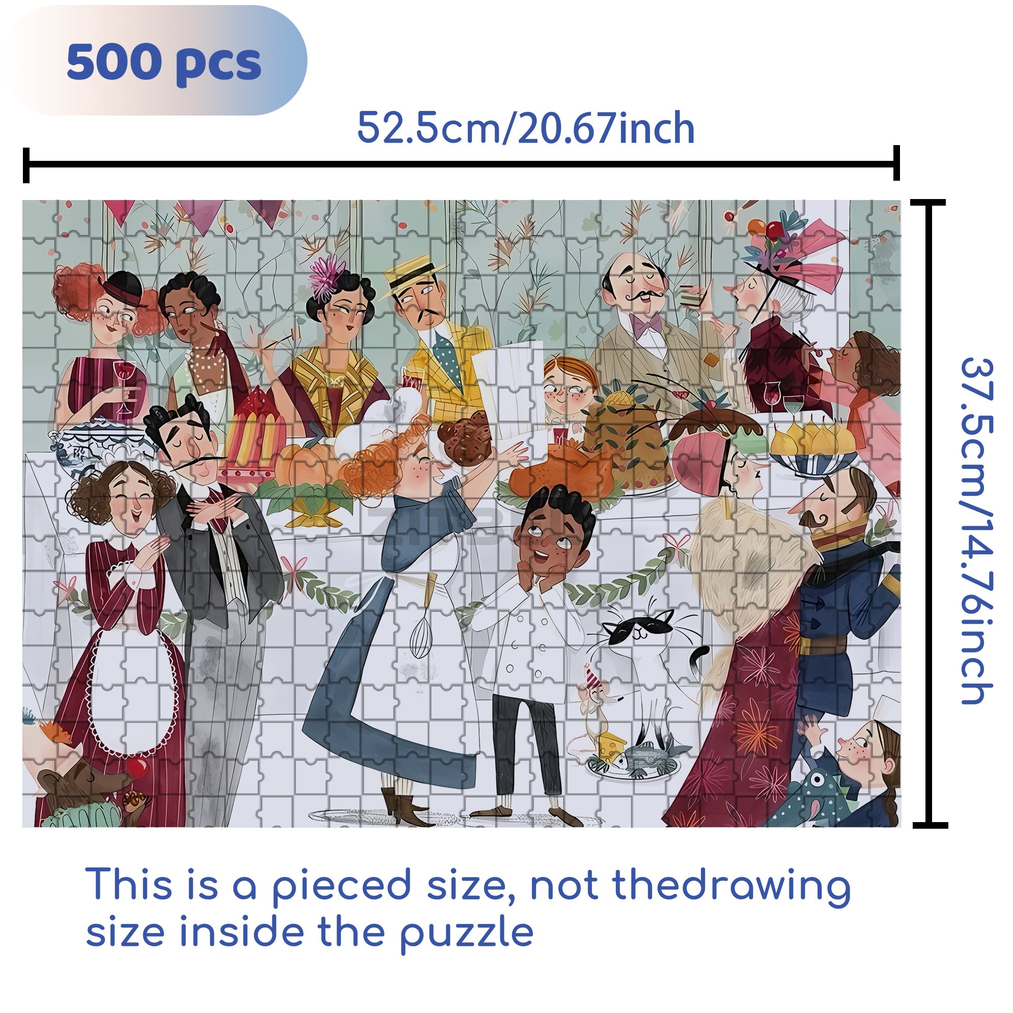 Little Chef 500pcs/1000pcs Jigsaw Puzzle, Scratch-Resistant, Interactive Family Game & Brain-Boosting DIY Decor, Perfect for Halloween, Christmas & New Year Gifts, Family Puzzle Game