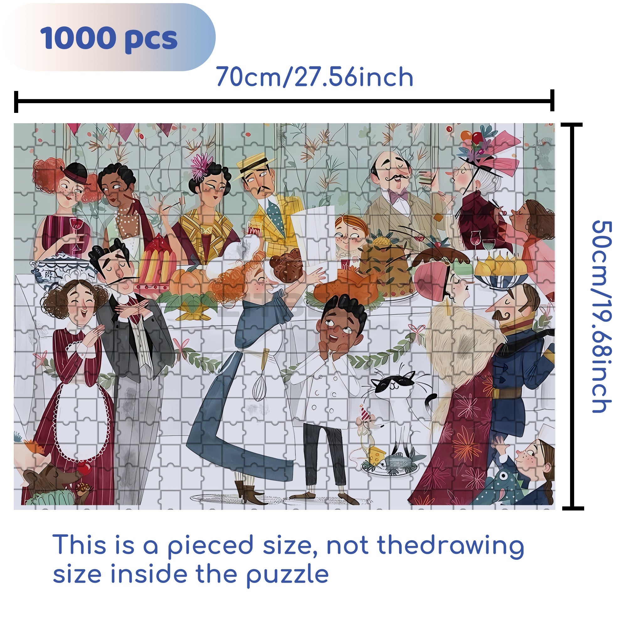 Little Chef 500pcs/1000pcs Jigsaw Puzzle, Scratch-Resistant, Interactive Family Game & Brain-Boosting DIY Decor, Perfect for Halloween, Christmas & New Year Gifts, Family Puzzle Game
