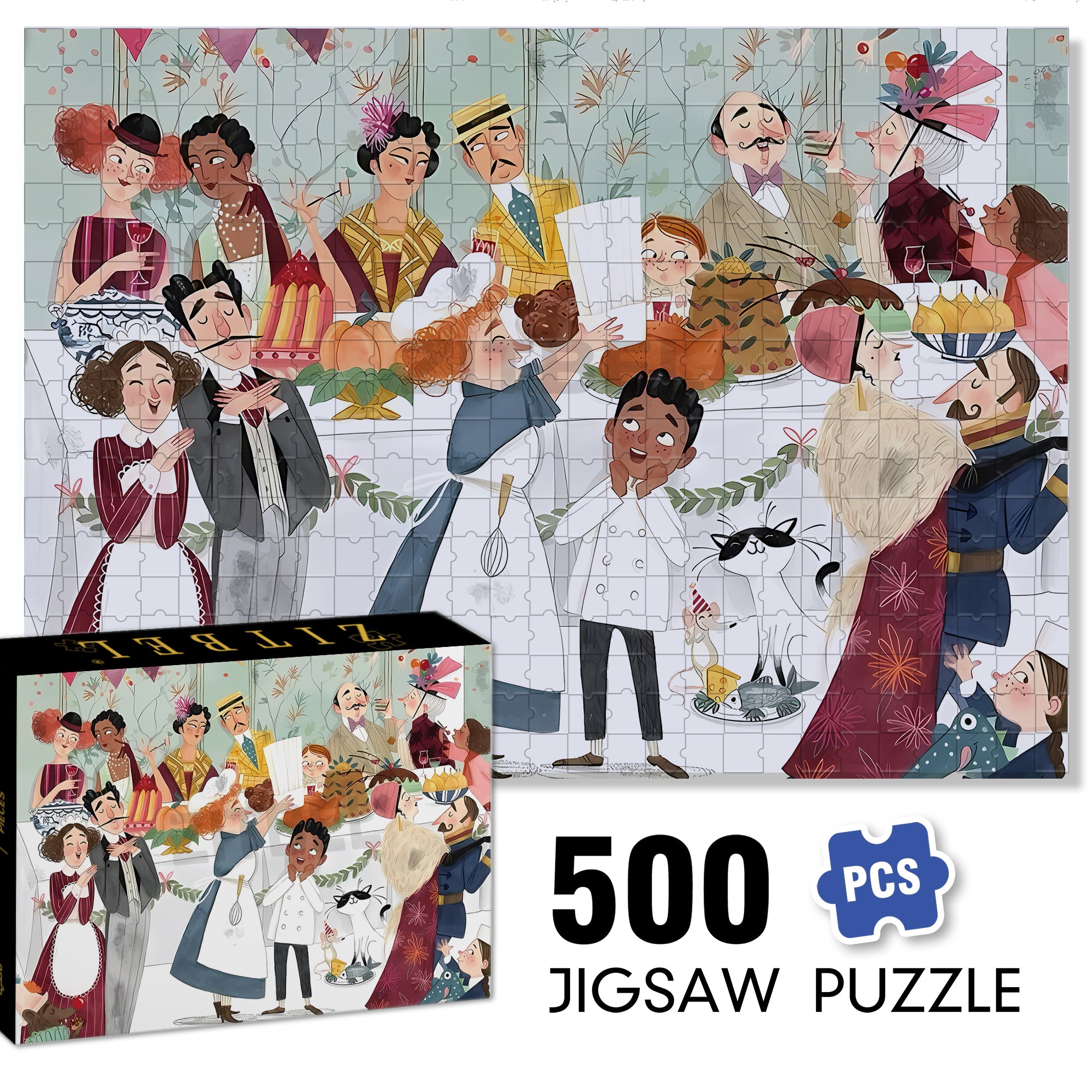 Little Chef 500pcs/1000pcs Jigsaw Puzzle, Scratch-Resistant, Interactive Family Game & Brain-Boosting DIY Decor, Perfect for Halloween, Christmas & New Year Gifts, Family Puzzle Game