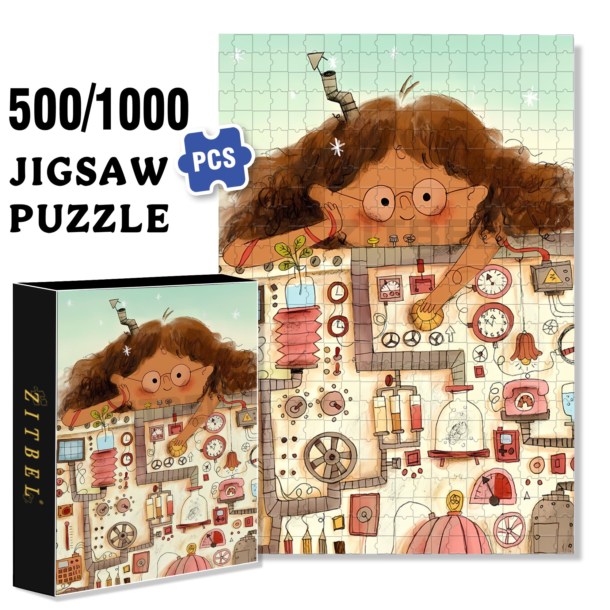 Mechanician 500pcs/1000pcs Jigsaw Puzzle, Scratch-Resistant, Interactive Family Game & Brain-Boosting DIY Decor, Perfect for Halloween, Christmas & New Year Gifts, Family Puzzle Game