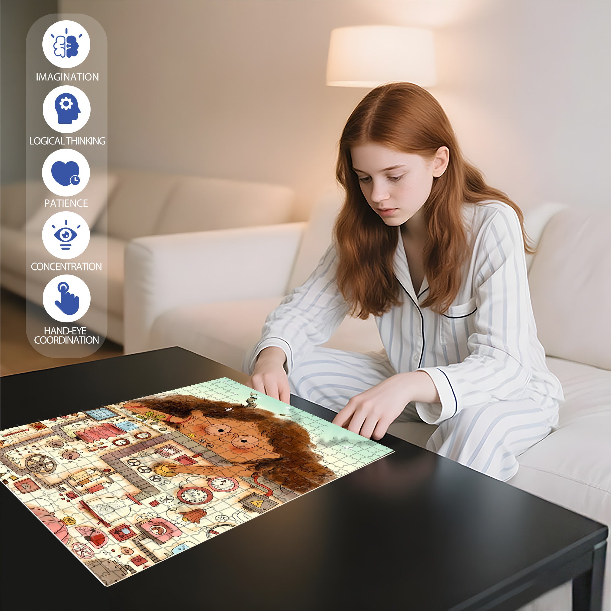 Mechanician 500pcs/1000pcs Jigsaw Puzzle, Scratch-Resistant, Interactive Family Game & Brain-Boosting DIY Decor, Perfect for Halloween, Christmas & New Year Gifts, Family Puzzle Game