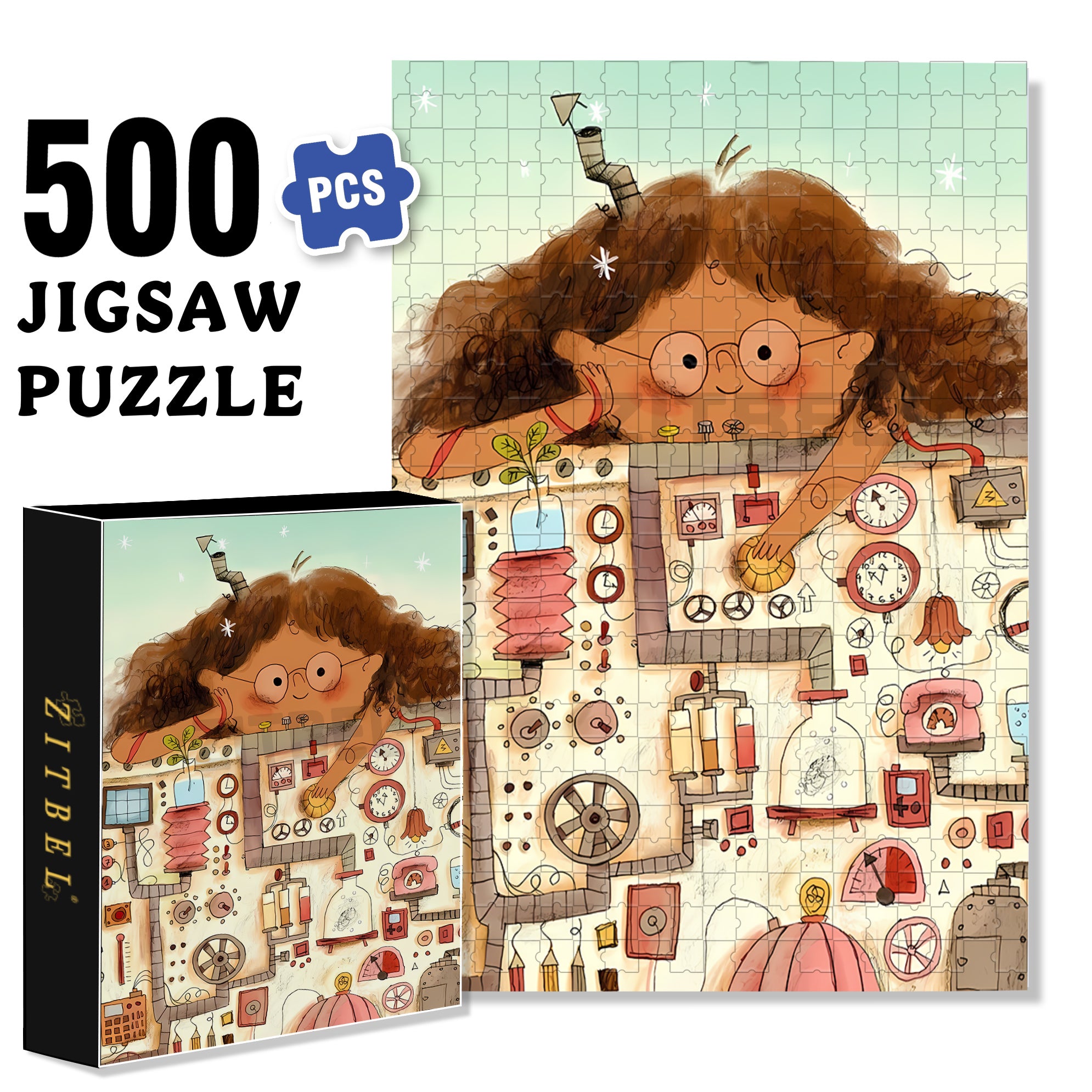 Mechanician 500pcs/1000pcs Jigsaw Puzzle, Scratch-Resistant, Interactive Family Game & Brain-Boosting DIY Decor, Perfect for Halloween, Christmas & New Year Gifts, Family Puzzle Game