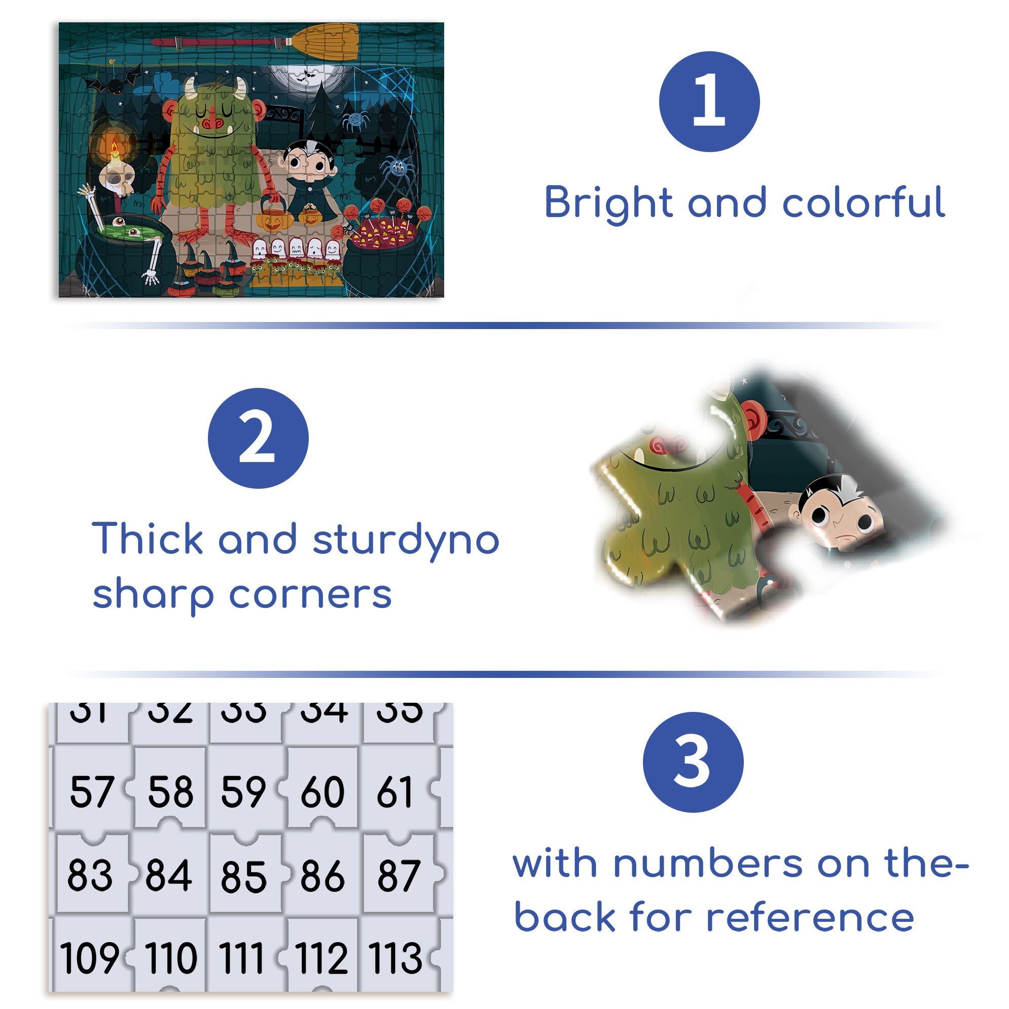 Monster treat! 500pcs/1000pcs Jigsaw Puzzle, Scratch-Resistant, Interactive Family Game & Brain-Boosting DIY Decor, Perfect for Halloween, Christmas & New Year Gifts, Family Puzzle Game